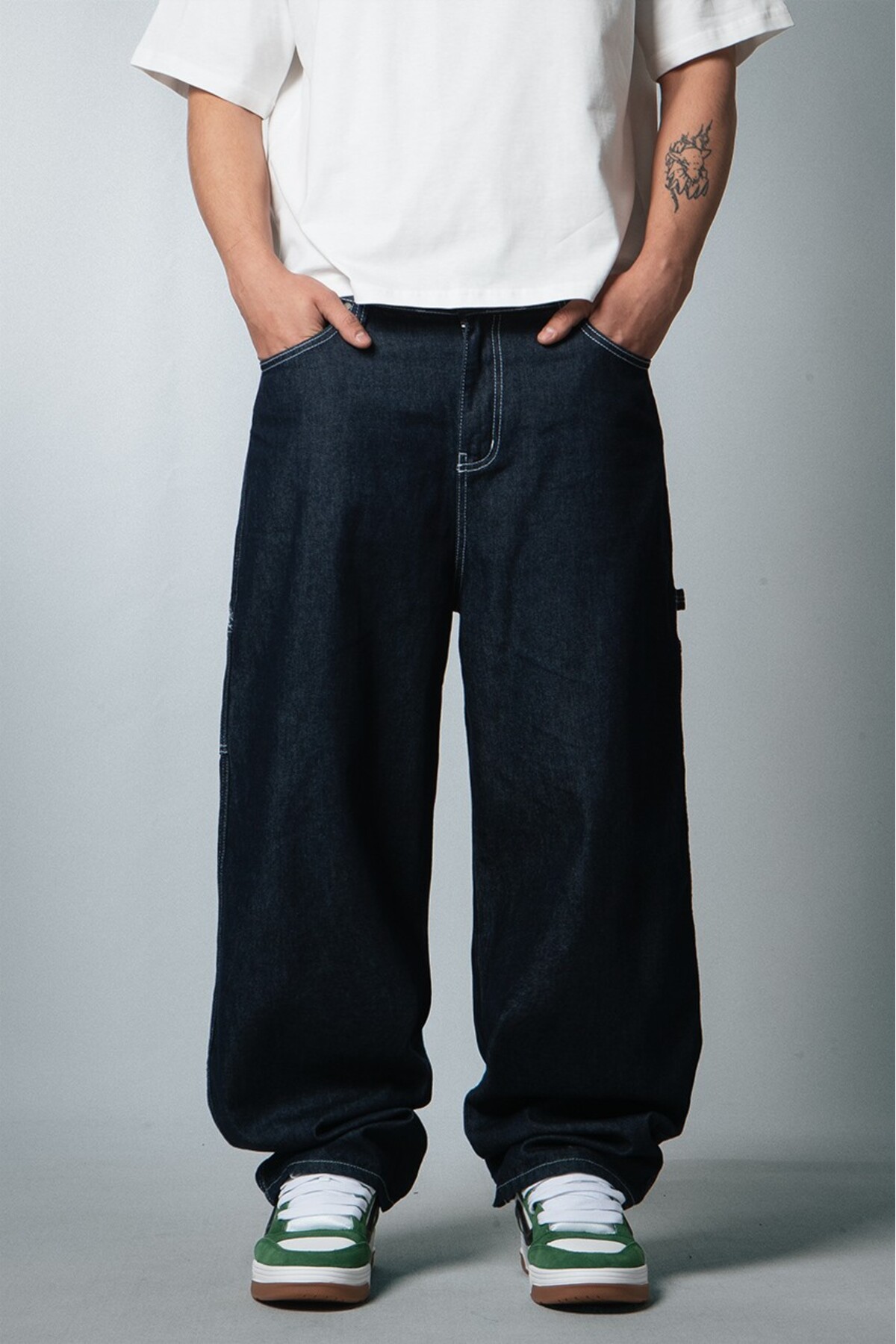Raw Carpenter Super Baggy Erkek Jean Pantolon — رنگارنگ CR1017LCBY — تصویر 2 از 8