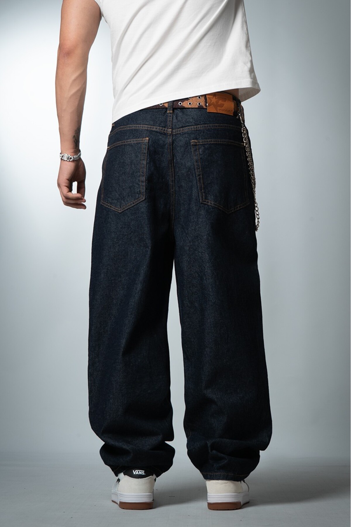 Mass Cut Super Baggy Erkek Jean Pantolon — رنگارنگ CR1012LCSR — تصویر 5 از 8