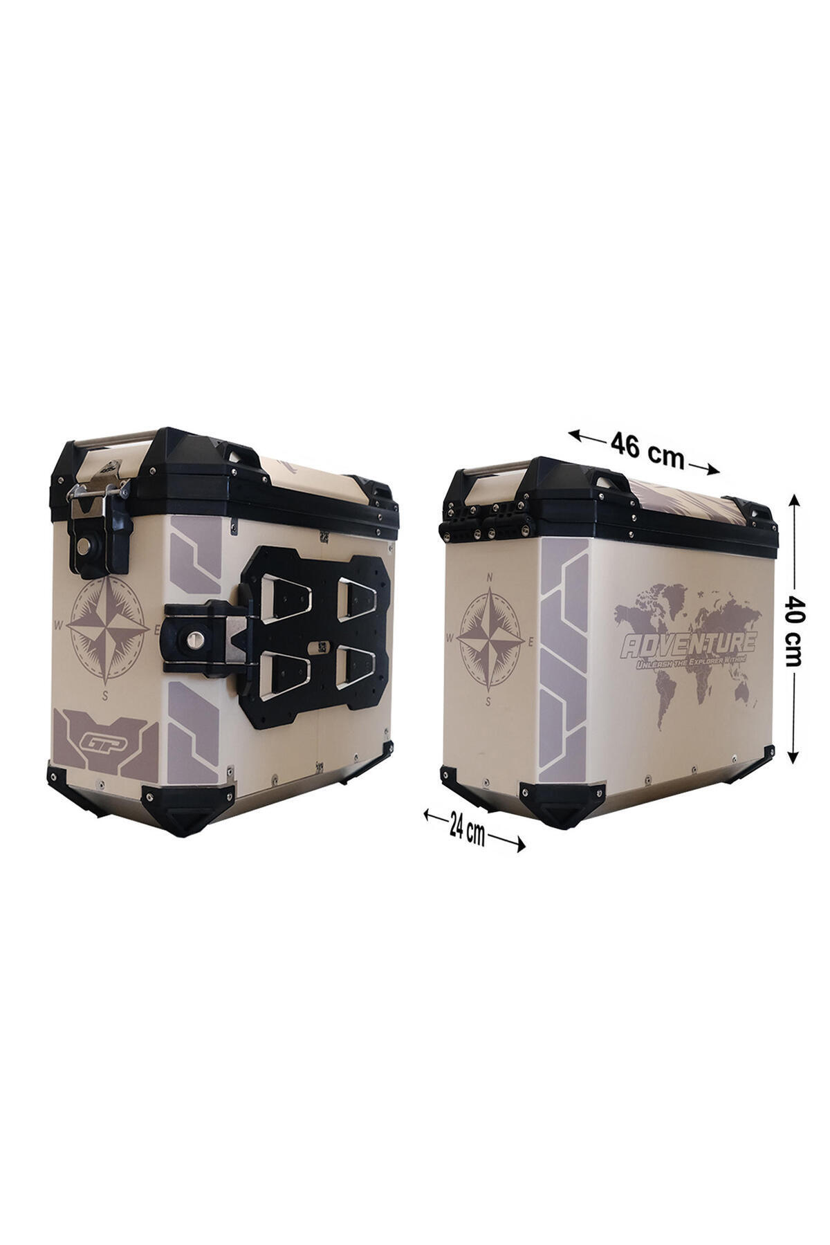 GP KOMPOZİT DSN02 Universal 40 lt x 2 Desenli Alüminyum Motosiklet