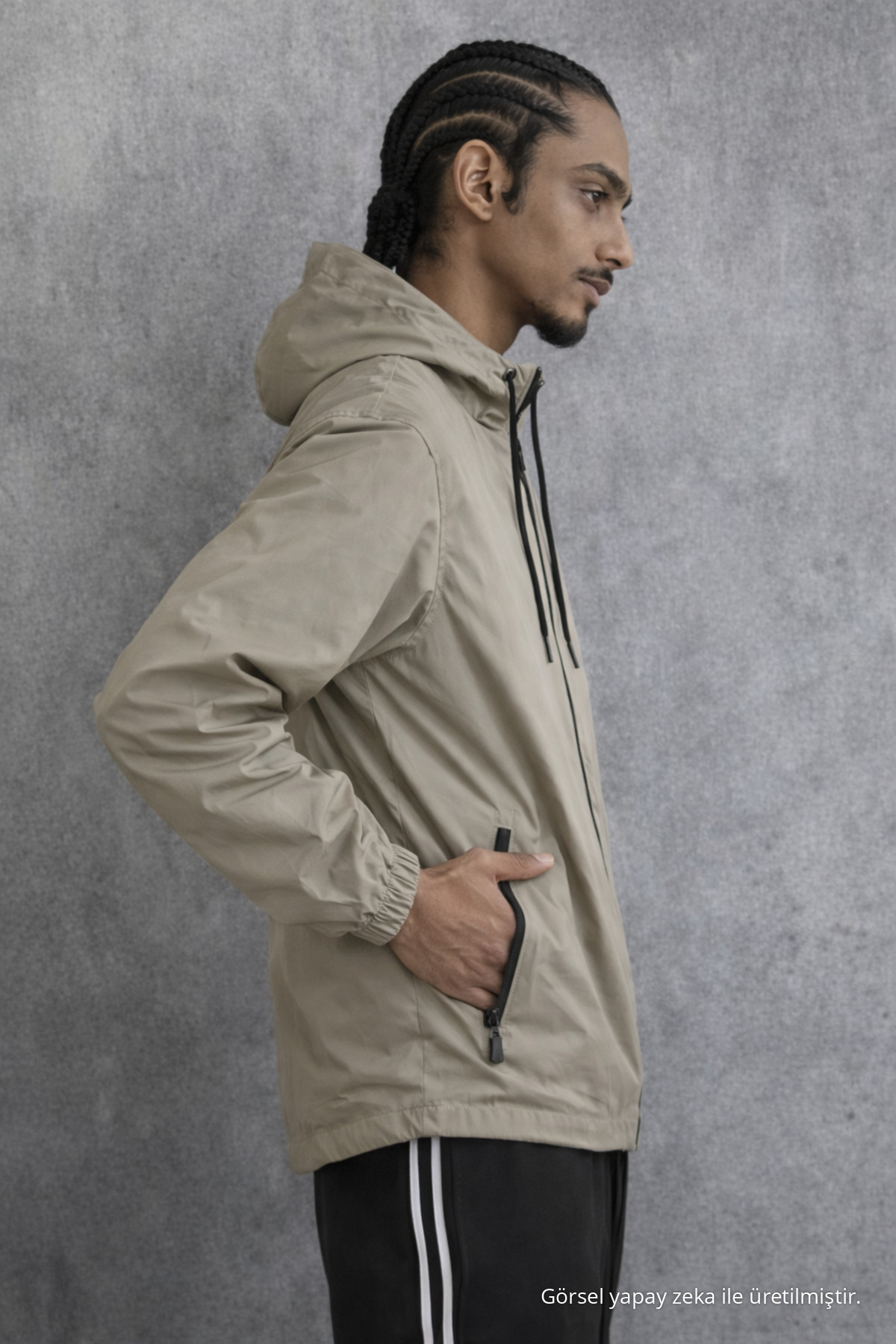 Erkek Comfort Fit Astarlı Salaş Kahve Yağmurluk & Rüzgarlık — قهوه‌ای 61991DMJG — تصویر 2 از 7