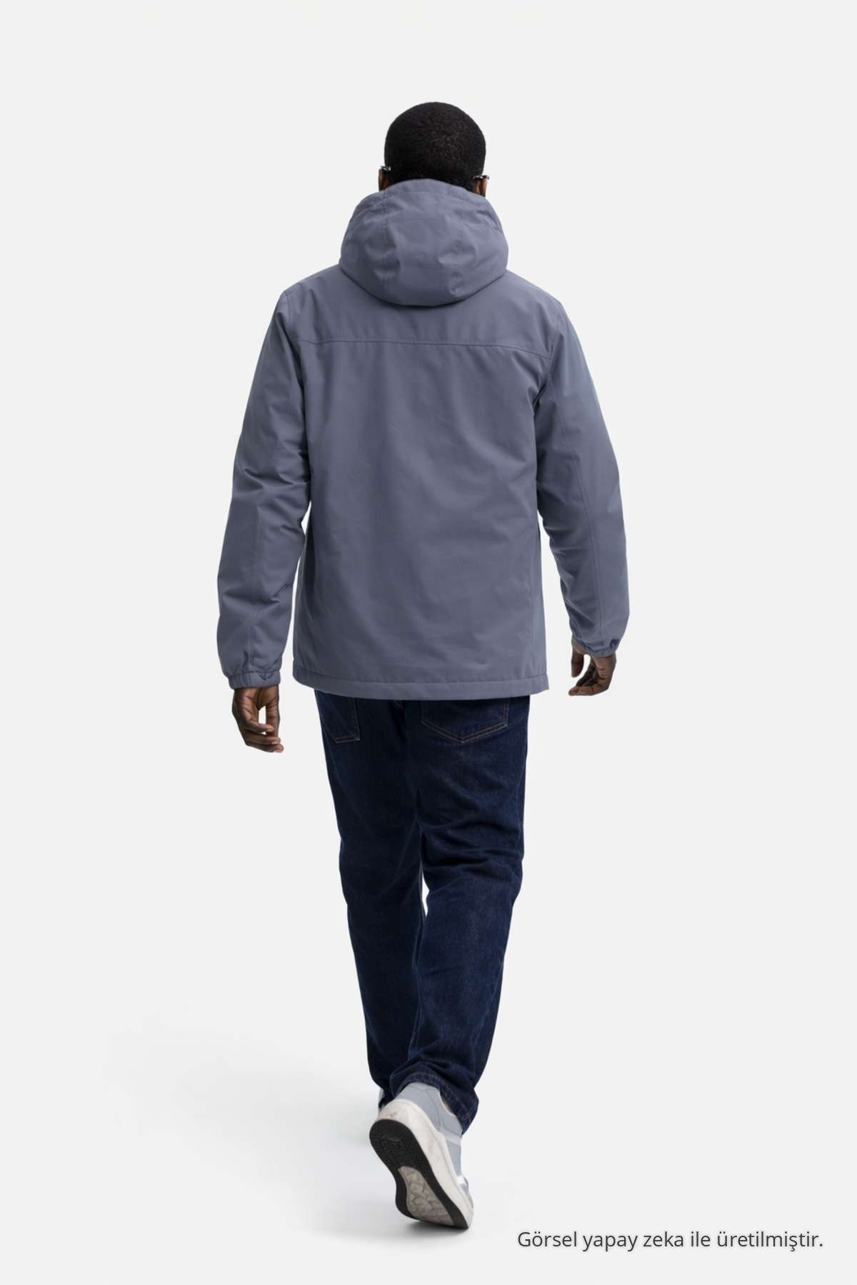 Erkek Astarlı Trend Oversize Füme Yağmurluk & Rüzgarlık — خاکستری Ayna-2-95737DMJG — تصویر 6 از 6