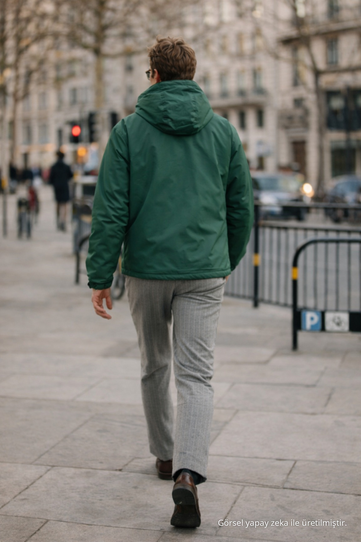 Erkek Cepli Elite Comfort Astarlı Yeşil Yağmurluk & Rüzgarlık — سبز Ayna-1-61991DMJG — تصویر 6 از 6