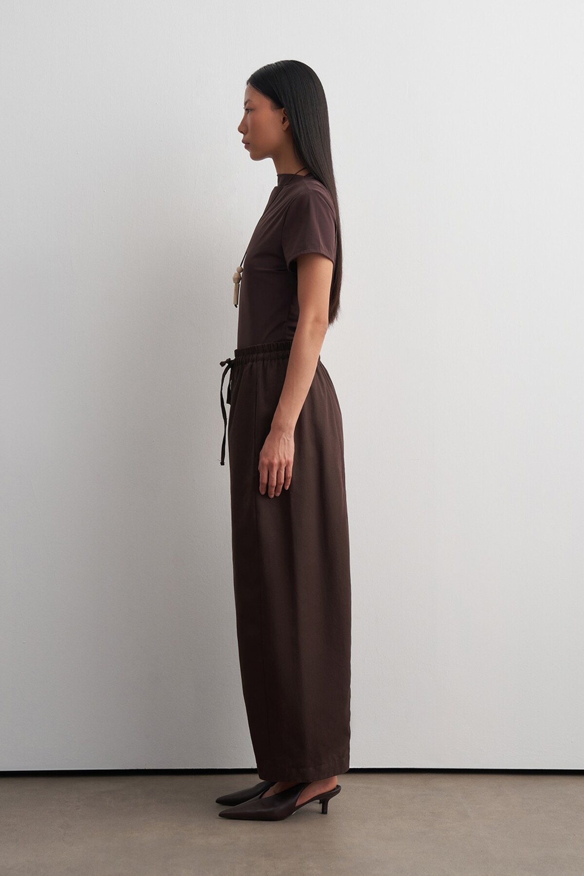 Barrel Gabardin Pantolon Acı Kahve — قهوه‌ای KB27KPNT001 — تصویر 3 از 5