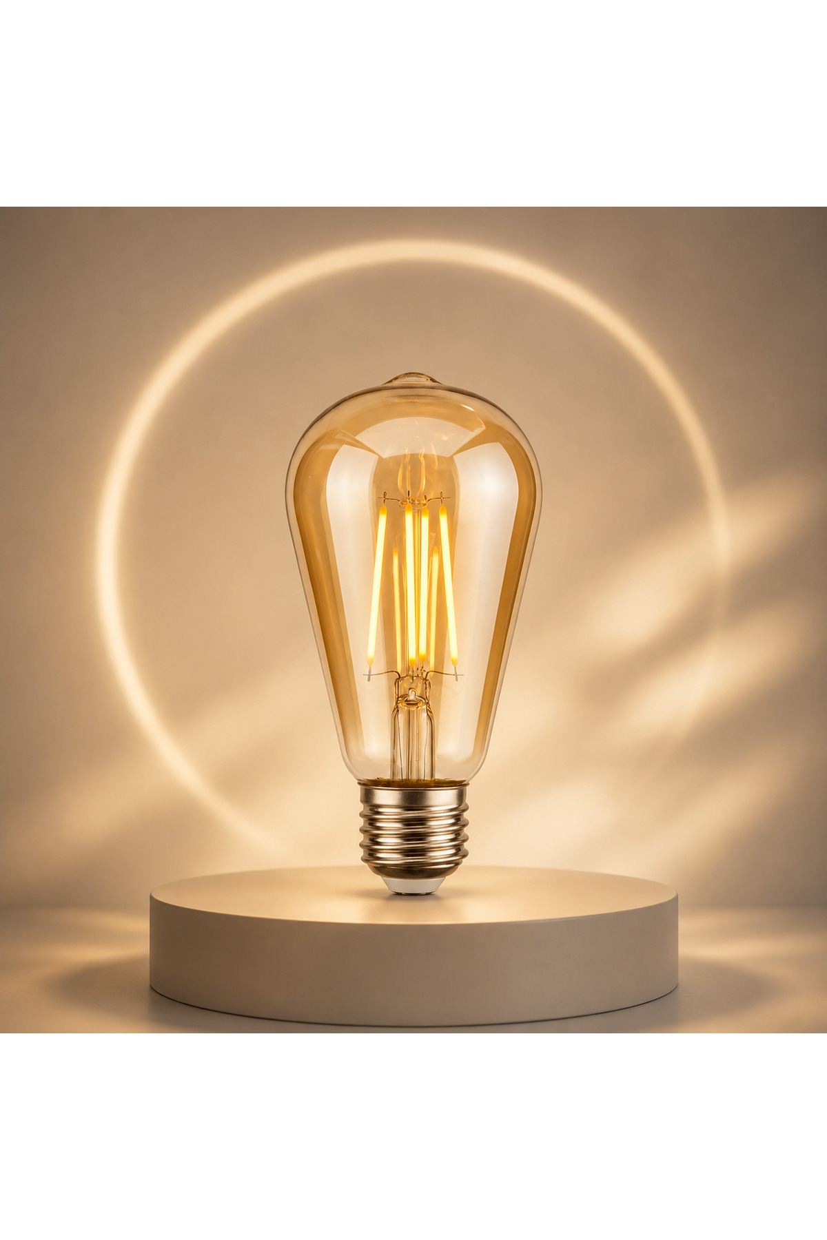 Genel Markalar ST6 LED Filament Ampul 6W 2700K Amber Cam Sarı Işık 600 Lümen E27 Dekoratif Vintage Ampul