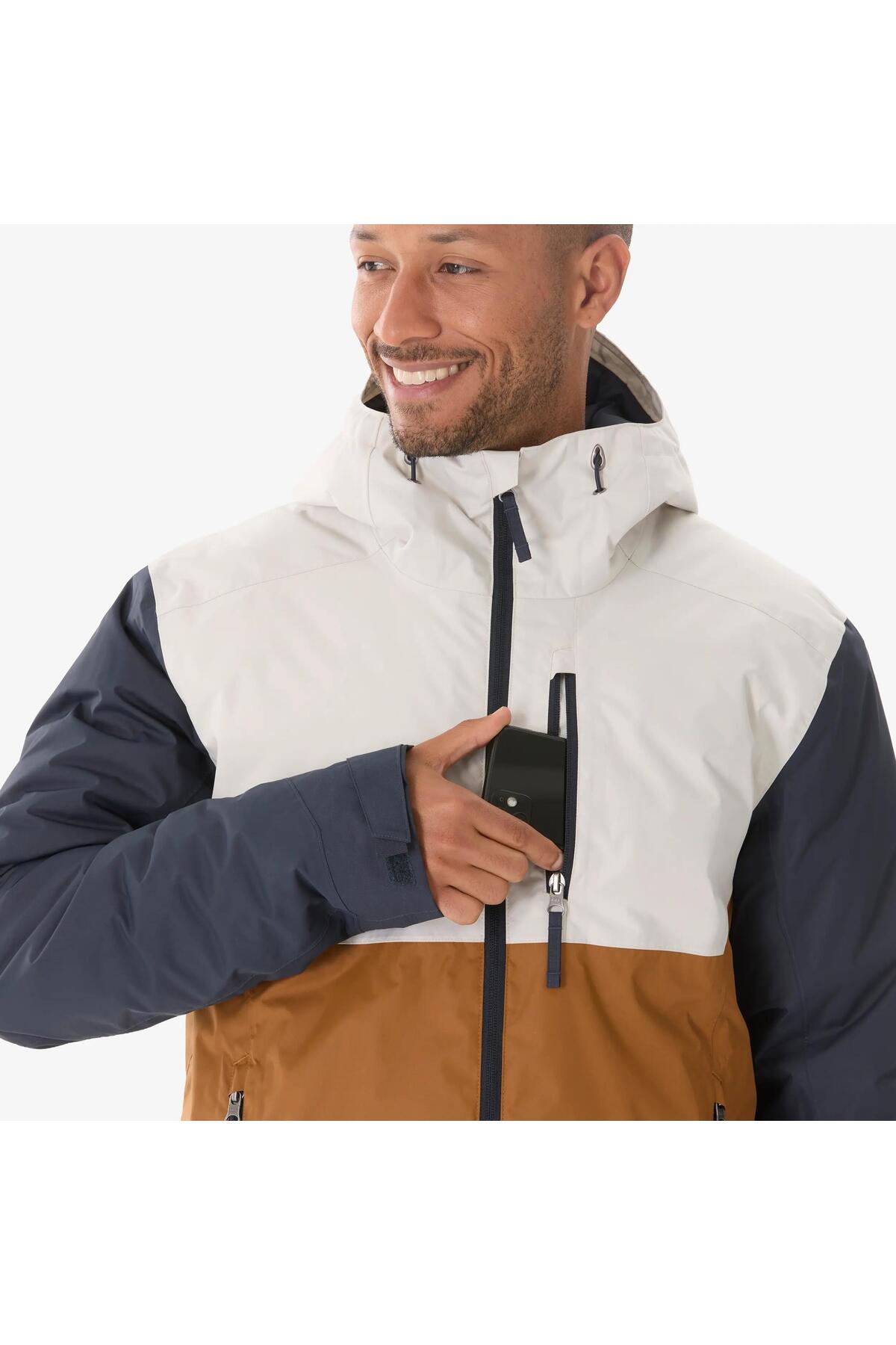 Quechua Erkek Outdoor Su Geçirmez Kar Montu/Kışlık Mont - Bej/Kahverengi - NH500 -10 °C — بژ 331992 — تصویر 5 از 8