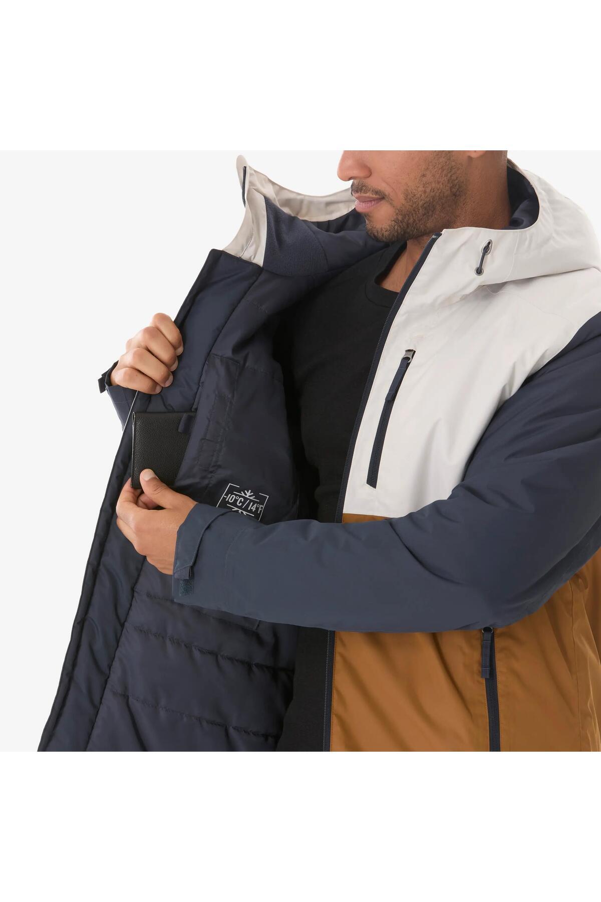 Quechua Erkek Outdoor Su Geçirmez Kar Montu/Kışlık Mont - Bej/Kahverengi - NH500 -10 °C — بژ 331992 — تصویر 6 از 8