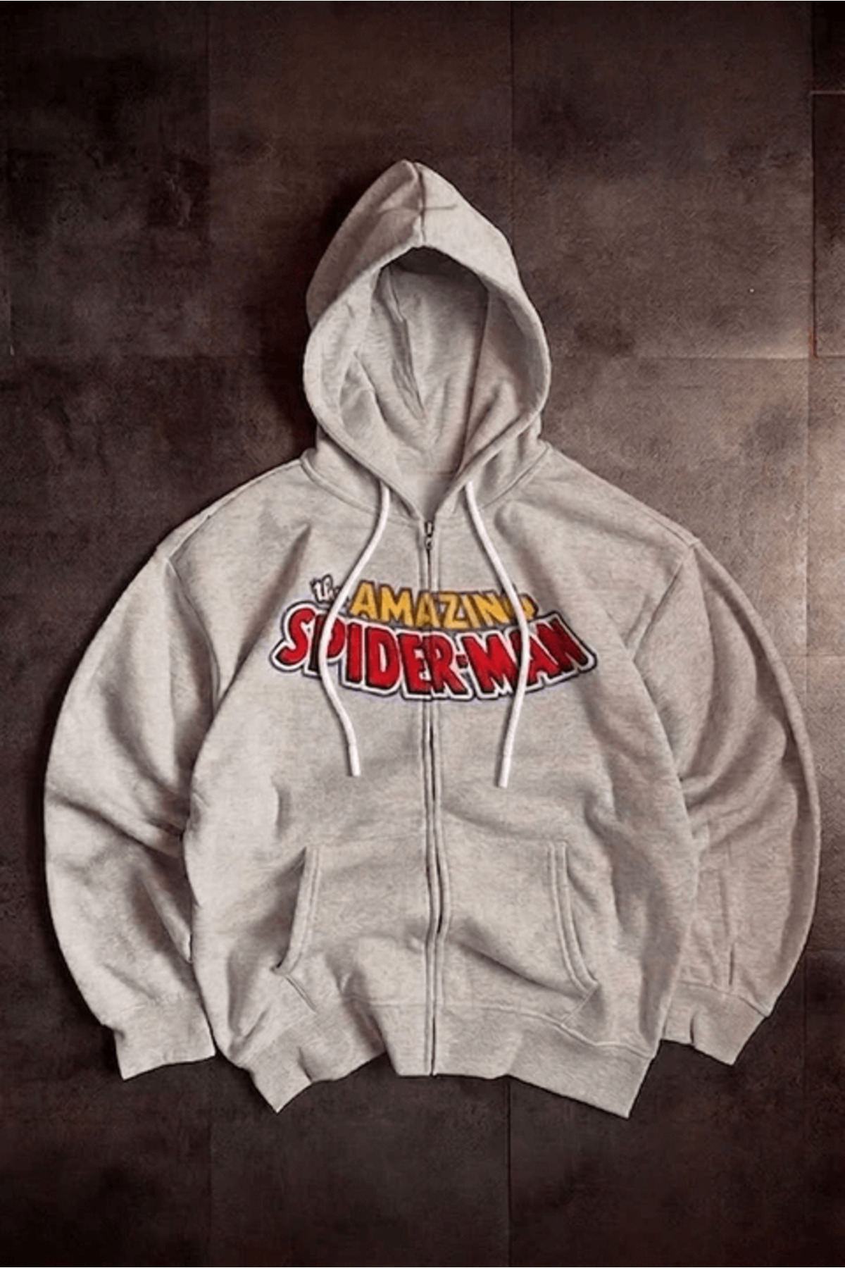 Grey Melange Amazing Spider Cardigan چاپی یونیسکس — خاکستری BLN-HRKKS550 — تصویر 2 از 2