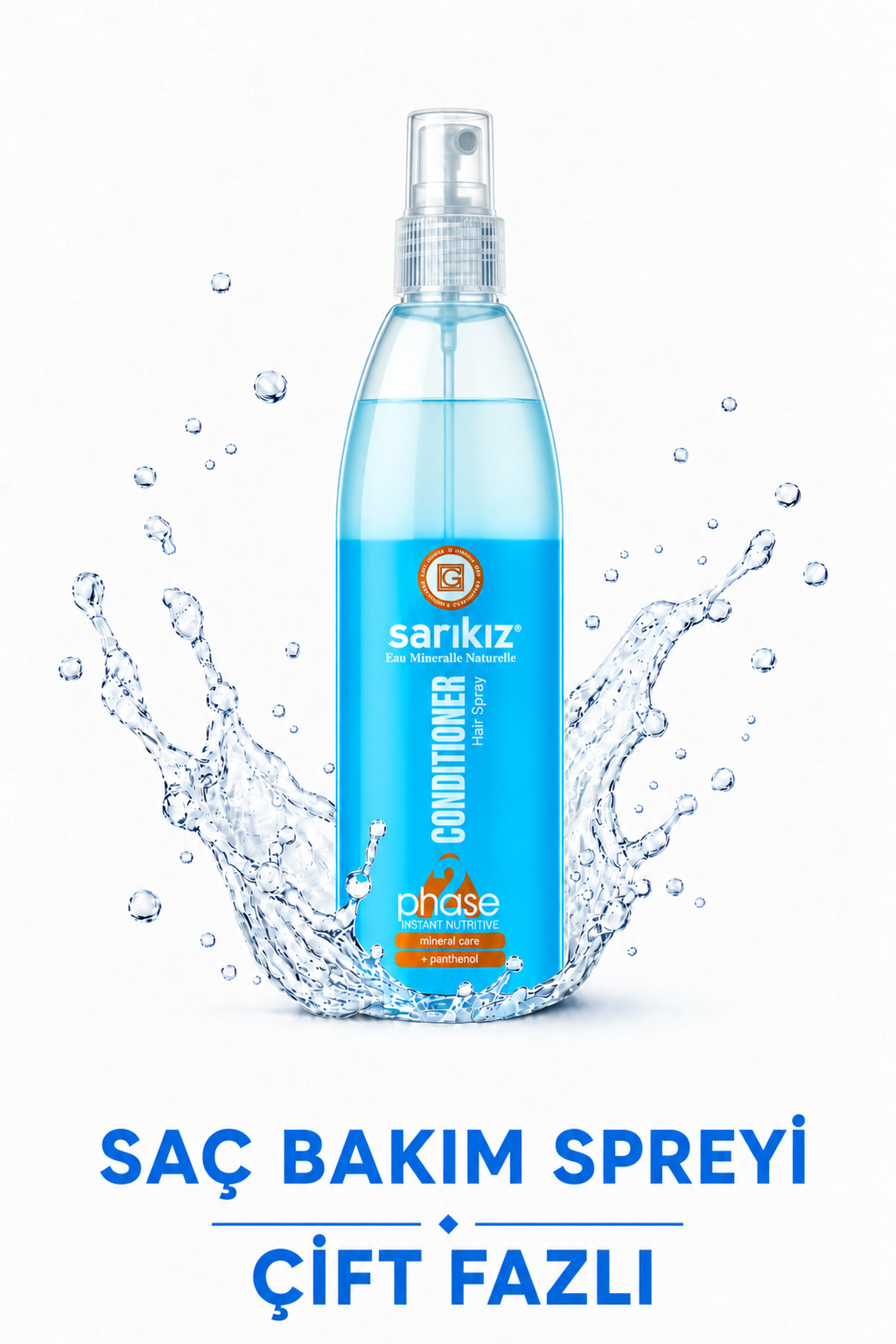 Sarıkız Çift Fazlı Fön Suyu Saç Bakım Spreyi – Elektriklenme Karşıtı, Kolay Tarama ve Parlaklık | 400 ml — 0001conditioner-mavisarıkız