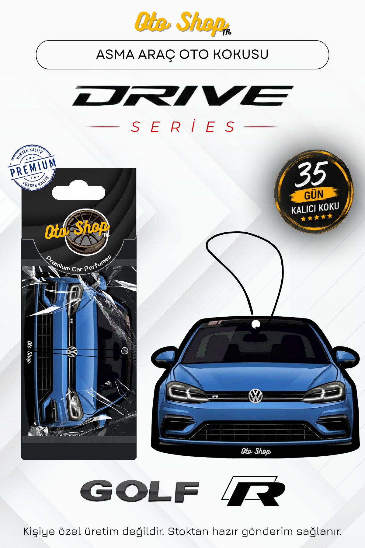 OTOSHOPTR GOLF 7.5 R Araba Kokuları Drive Serisi Oto Araç Kokusu (Pasifik Mavi)