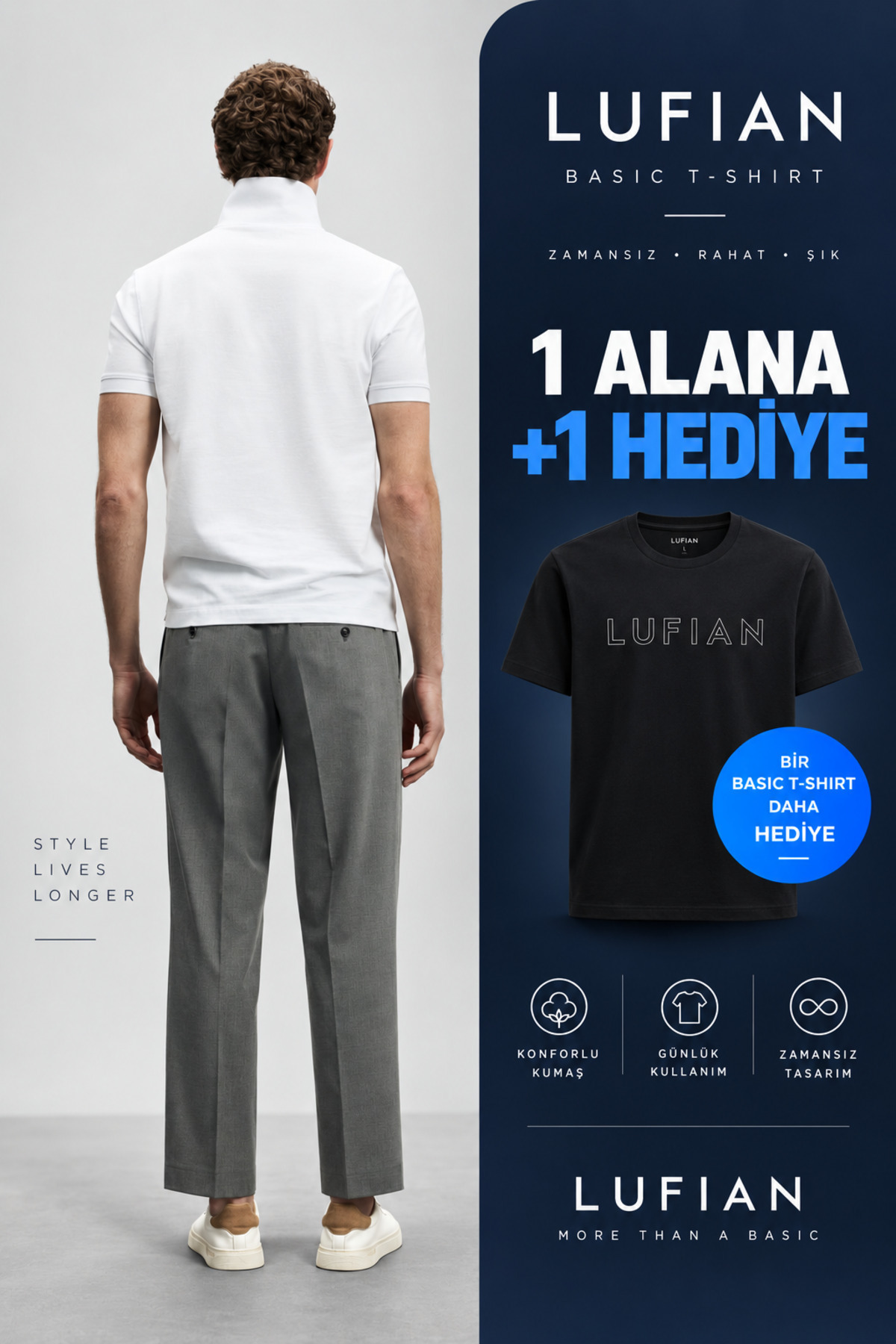 پولو تی‌شرت مردانه لاون اسمارت با خرید یک عدد، یک تی‌شرت هدیه دریافت کنید