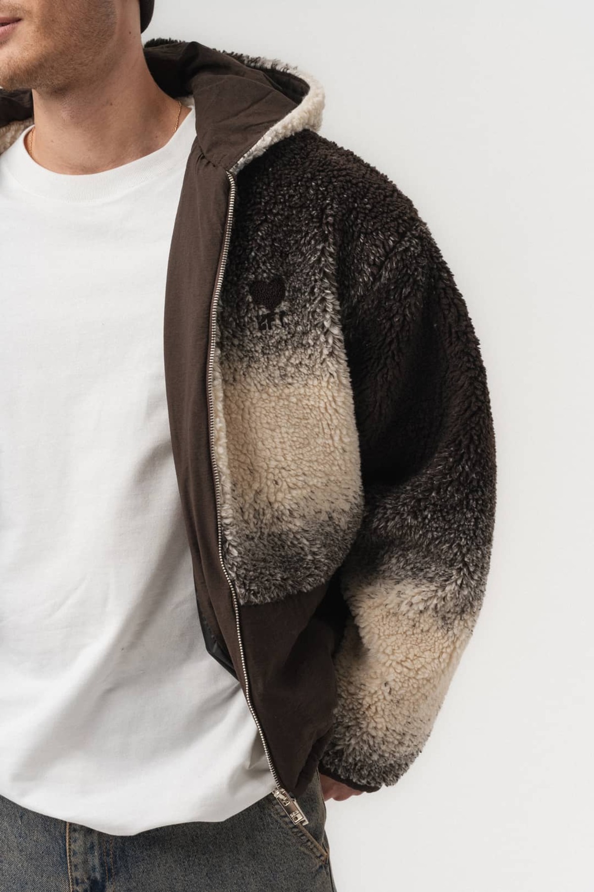 Grayscale Fermuarlı Polar Mont — نارنجی 8258 — تصویر 2 از 7