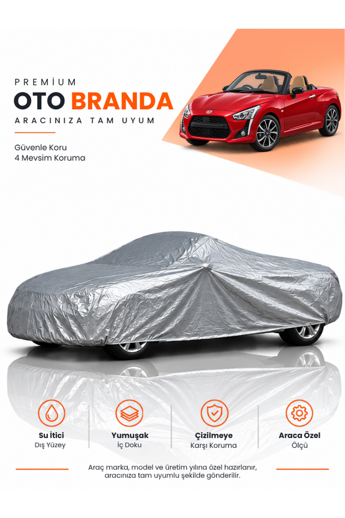 DAİHATSU COPEN (2014-2026) CABRIO Uyumlu Araba Brandası Oto Branda Araba Örtüsü Araç Çadırı