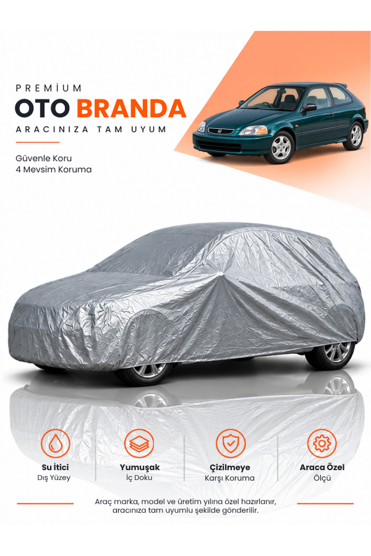 HONDA CİVİC 6 EK (1995-2000) HATCHBACK Uyumlu Araba Brandası Oto Branda Araba Örtüsü Araç Çadırı