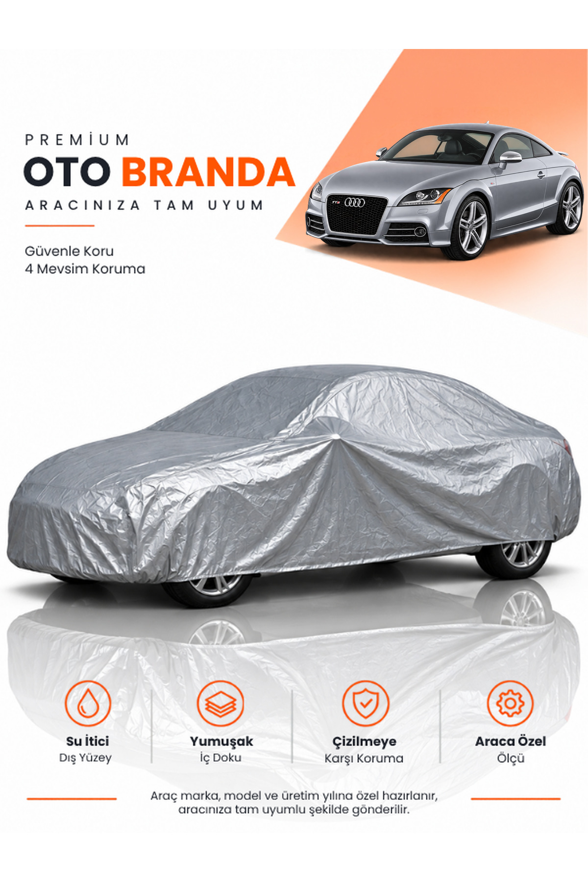 AUDİ TT S (2008-2014) COUPE Uyumlu Araba Brandası Oto Branda Araba Örtüsü Araç Çadırı