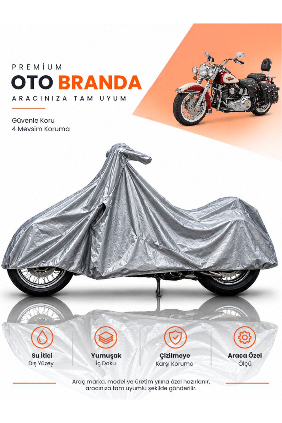 HARLEY-DAVİDSON HERİTAGE (1986-2006) CHOPPER Uyumlu Motosiklet Brandası Motor Brandası Motor Örtüsü