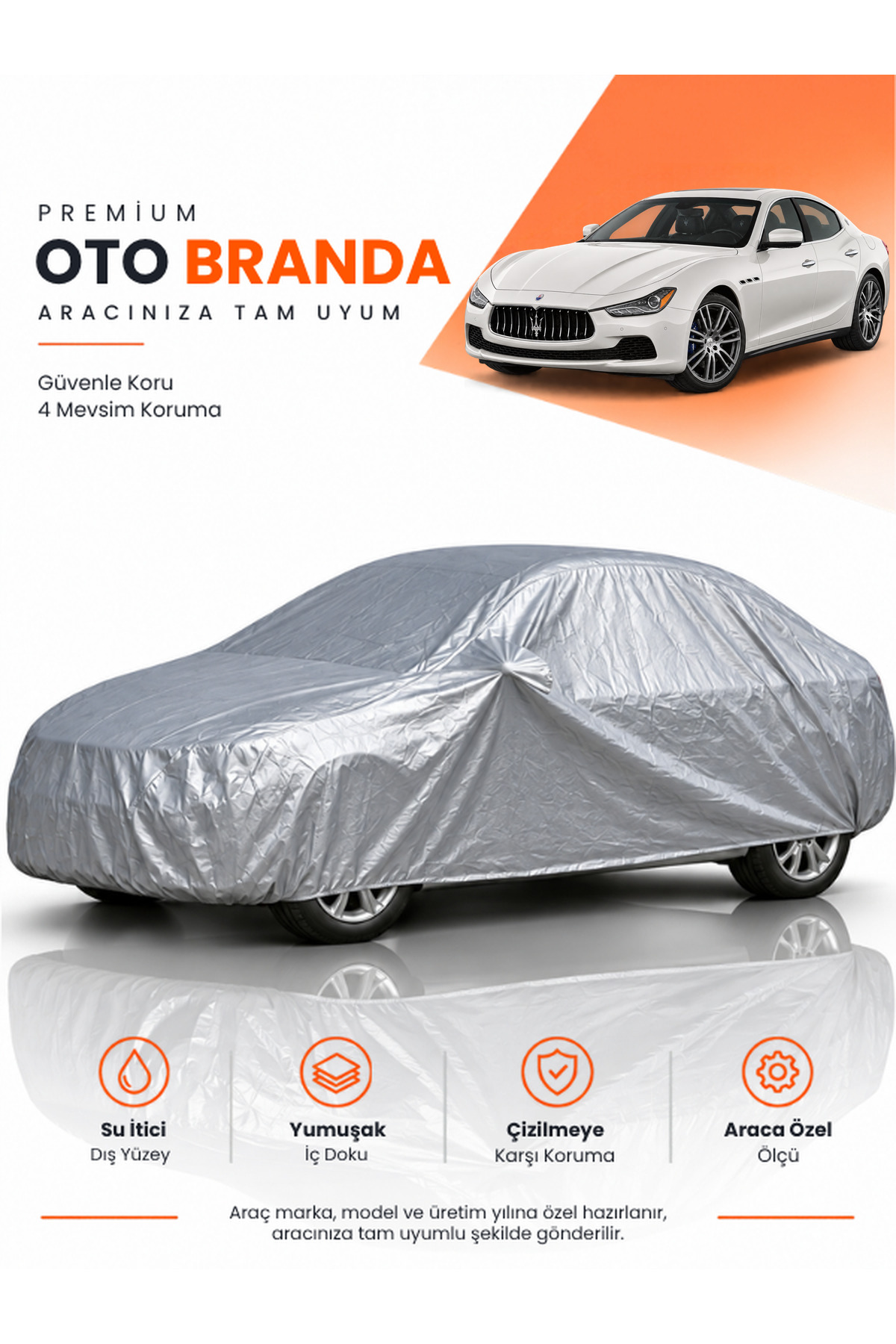MASERATİ GHİBLİ (2013-2023) SEDAN Uyumlu Araba Brandası Oto Branda Araba Örtüsü Araç Çadırı