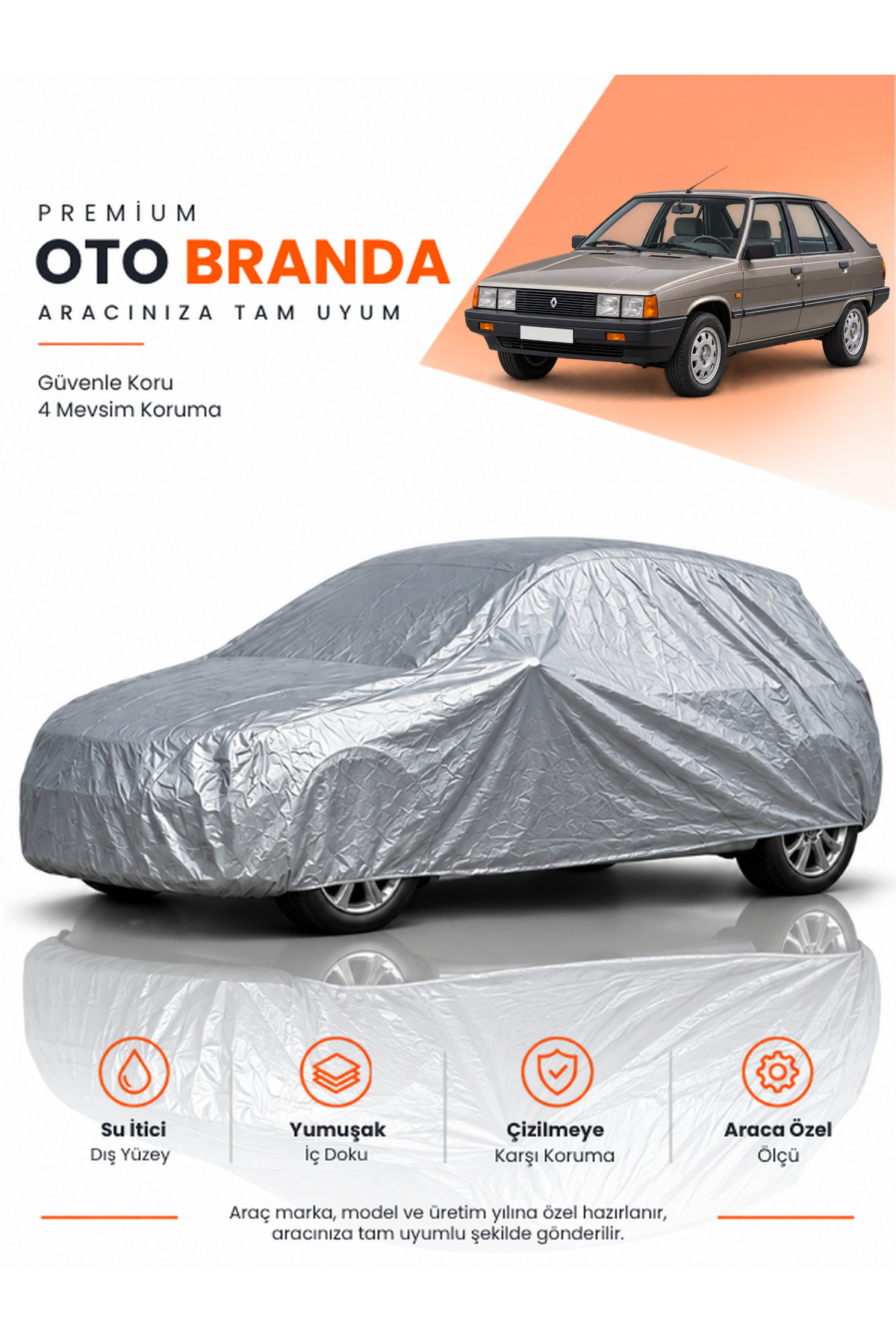 RENAULT 11 (1983-1989) HATCHBACK Uyumlu Araba Brandası Oto Branda Araba Örtüsü Araç Çadırı