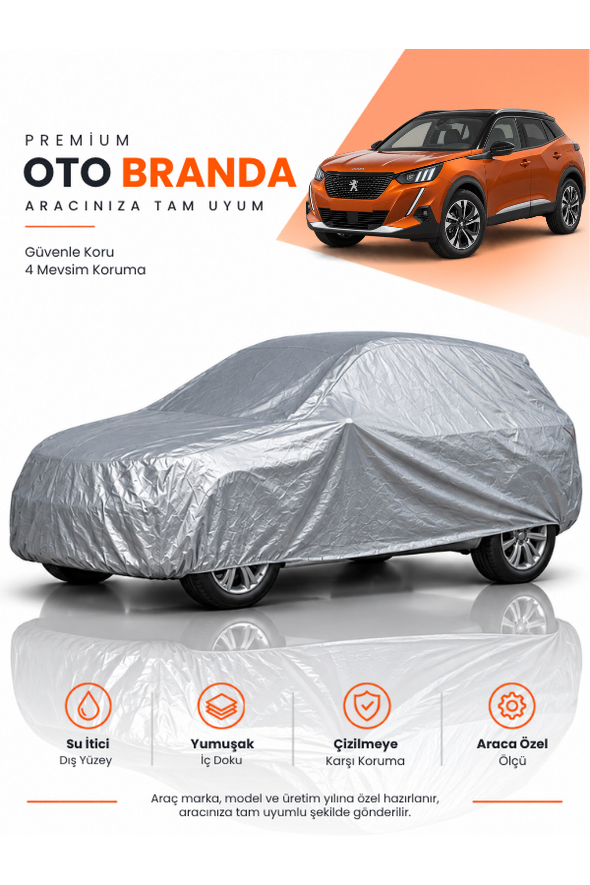 PEUGEOT 2008 P24 (2020-2023) SUV Uyumlu Araba Brandası Oto Branda Araba Örtüsü Araç Çadırı