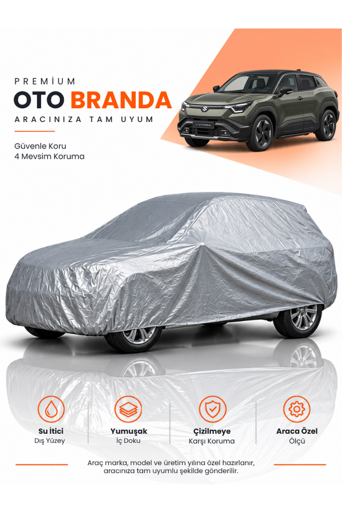 SUZUKİ E VİTARA (2025-2026) SUV Uyumlu Araba Brandası Oto Branda Araba Örtüsü Araç Çadırı