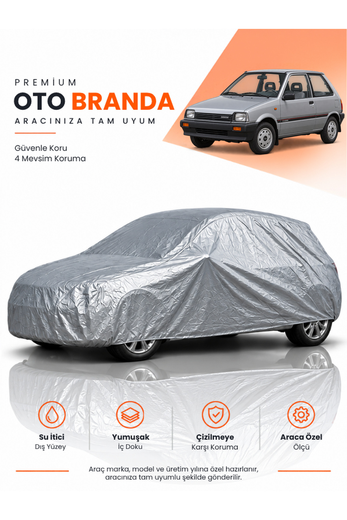 DAİHATSU CUORE (1985-1990) HATCHBACK Uyumlu Araba Brandası Oto Branda Araba Örtüsü Araç Çadırı