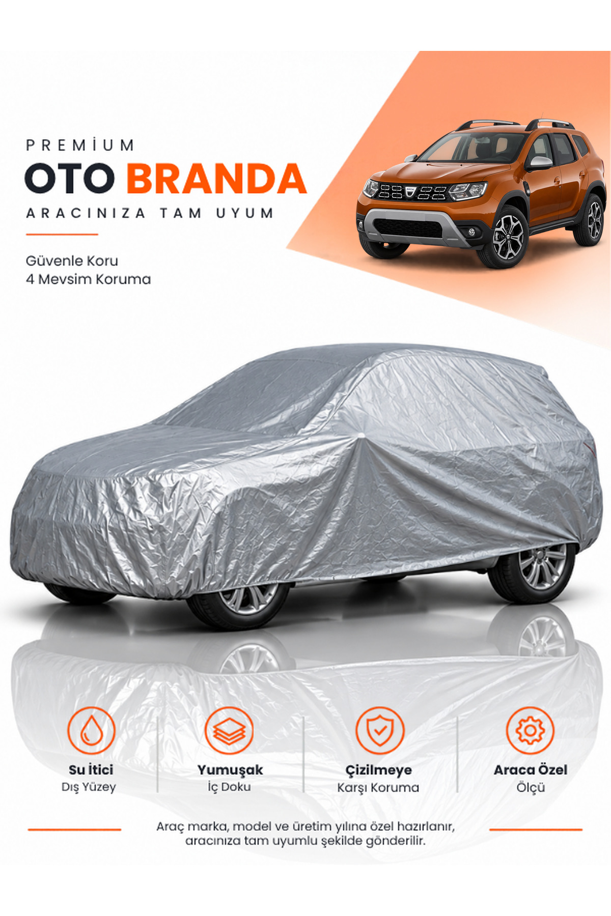 DACİA DUSTER HM 2. NESİL (2020-2021) SUV Uyumlu Araba Brandası Oto Branda Araba Örtüsü Araç Çadırı