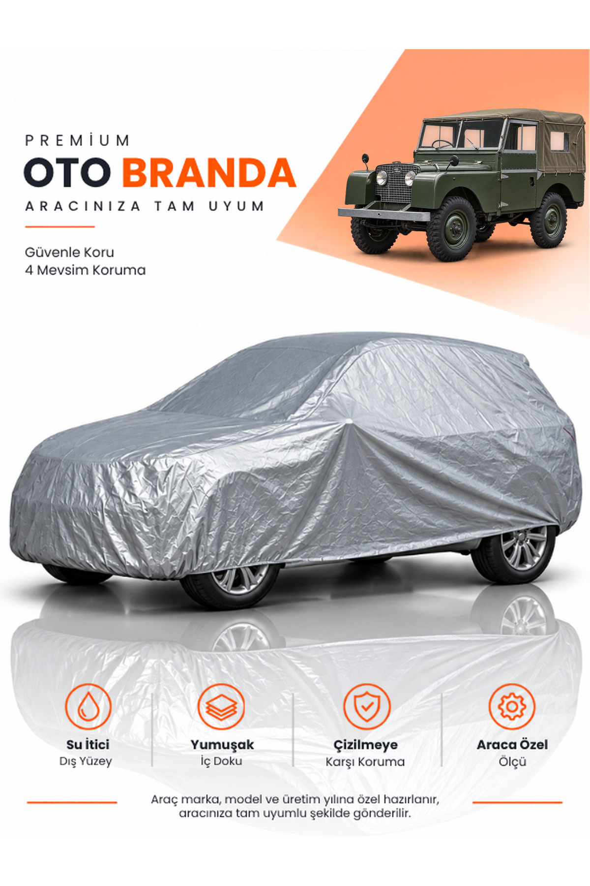 LAND ROVER LANDROVER 88 (1948-1985) SUV Uyumlu Araba Brandası Oto Branda Araba Örtüsü Araç Çadırı