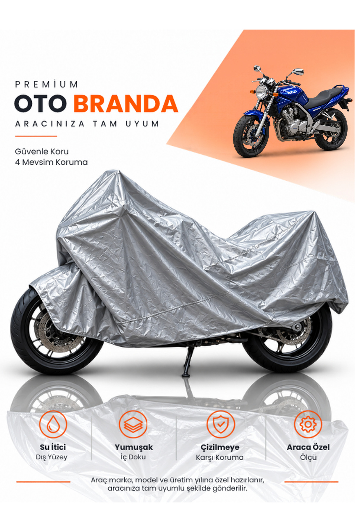 YAMAHA FZS600 (1998-2003) NAKED Uyumlu Motosiklet Brandası Motor Brandası Motor Örtüsü Motor Çadırı