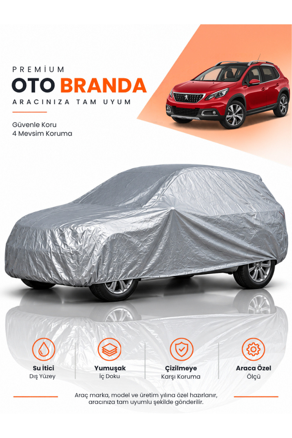PEUGEOT 2008 (2019-2026) SUV Uyumlu Araba Brandası Oto Branda Araba Örtüsü Araç Çadırı