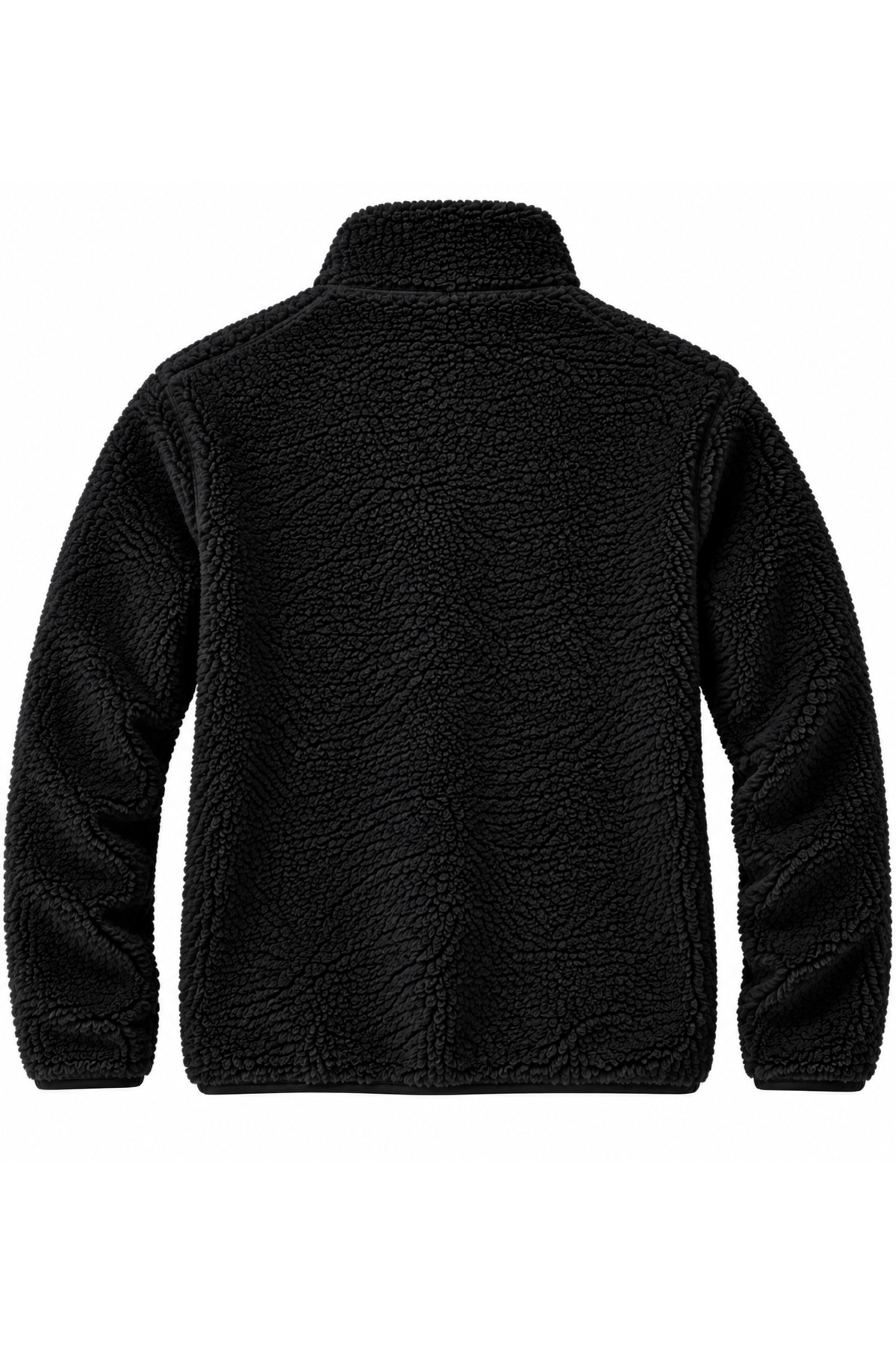 ژاکت مخملی Unisex - پارچه پشمی گرم و راحت — مشکی E0600 — تصویر 2 از 2