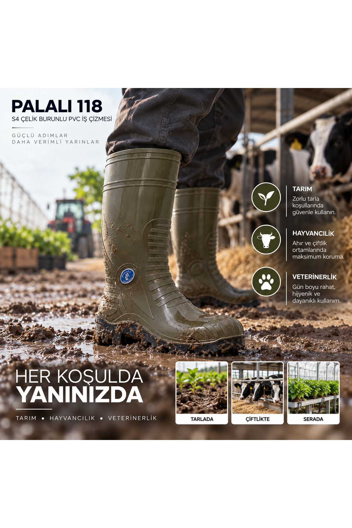 PALALI 118 S4 Çelik Burunlu PVC İş Çizmesi – Tarım Hayvancılık Sanayi İnşaat ...
