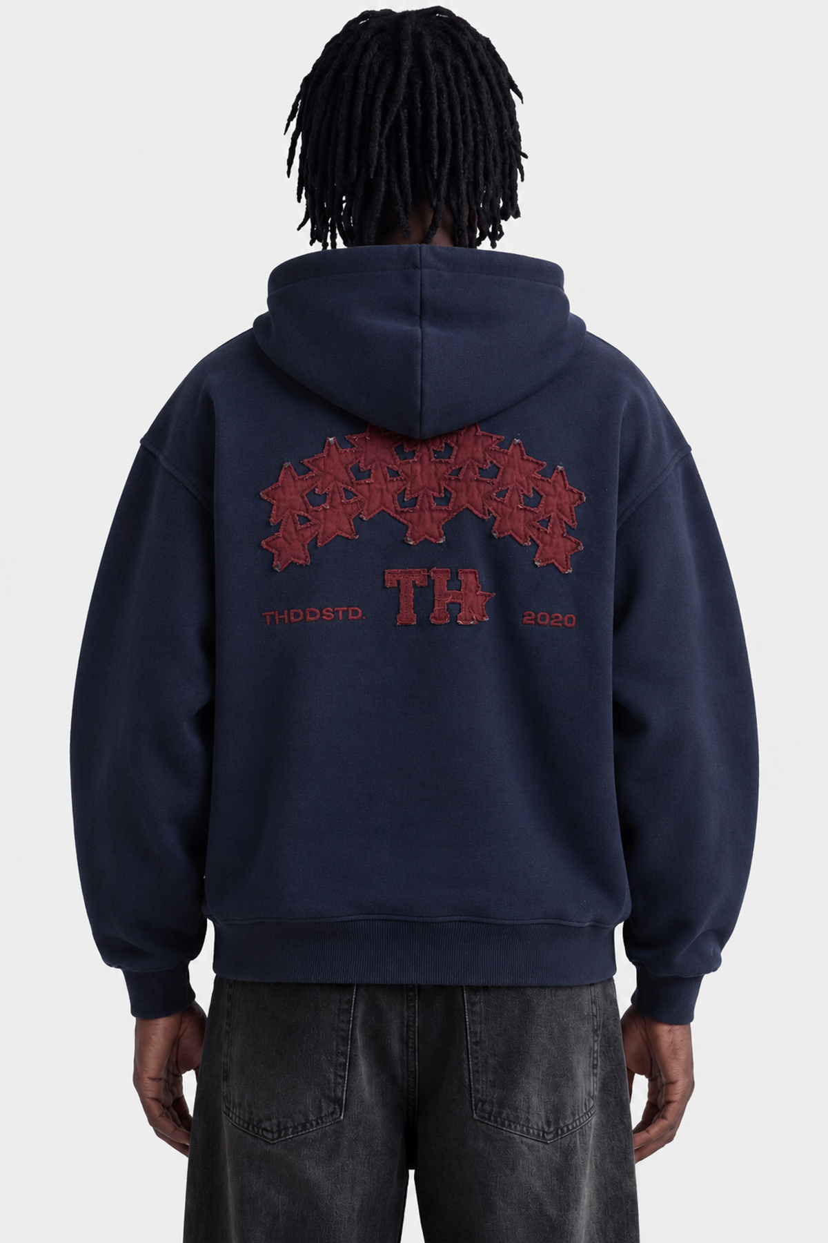 TWILIT Nakış Detaylı Oversize Hoodie Erkek Sweatshirt Kapüşonlu