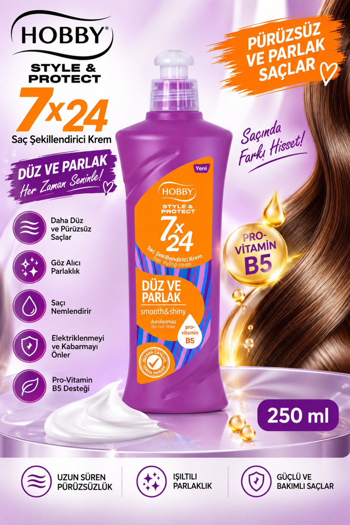 کرم حالت دهنده مو Straight Shine مدل 7/24 حجم 250 میلی لیتر، بسته 5 عددی — NCF--StraightShiny5 — تصویر 2 از 2