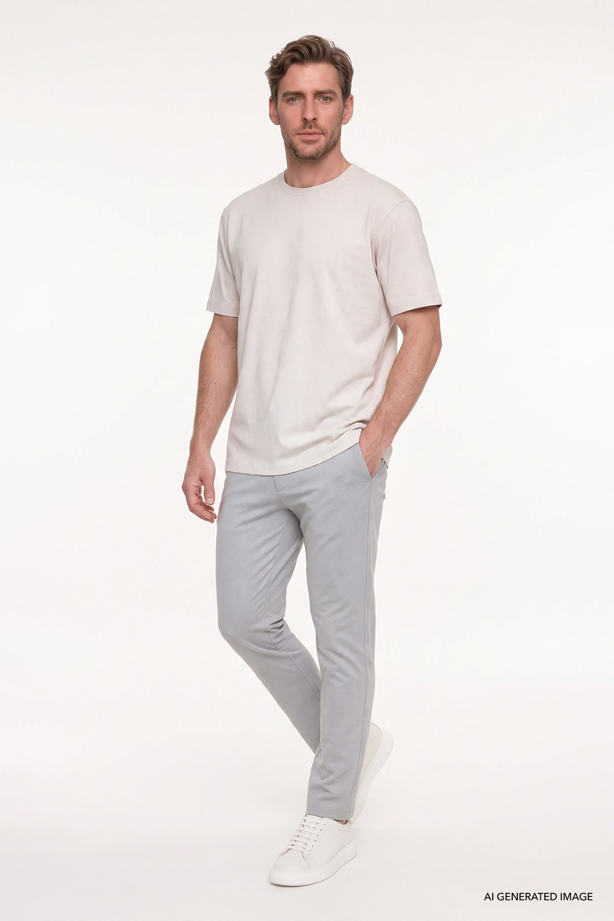 ALTINYILDIZ CLASSICS Erkek Gri Pamuklu Slim Fit Armürlü Yan Cepli Esnek Casual Pantolon — خاکستری YDE001252192