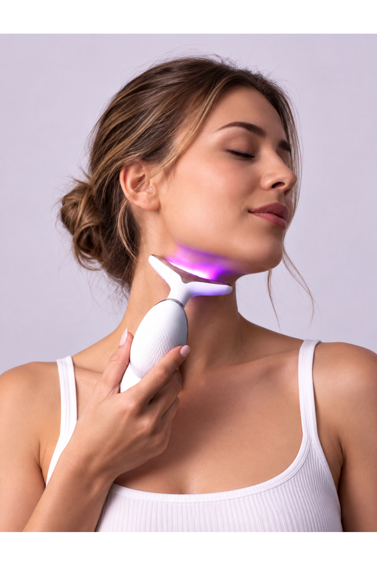 دستگاه مراقبت از صورت و گردن با سه حالت – تمیز، EMS، داغ، با نور LED — سفید MX-155-1 — تصویر 4 از 5