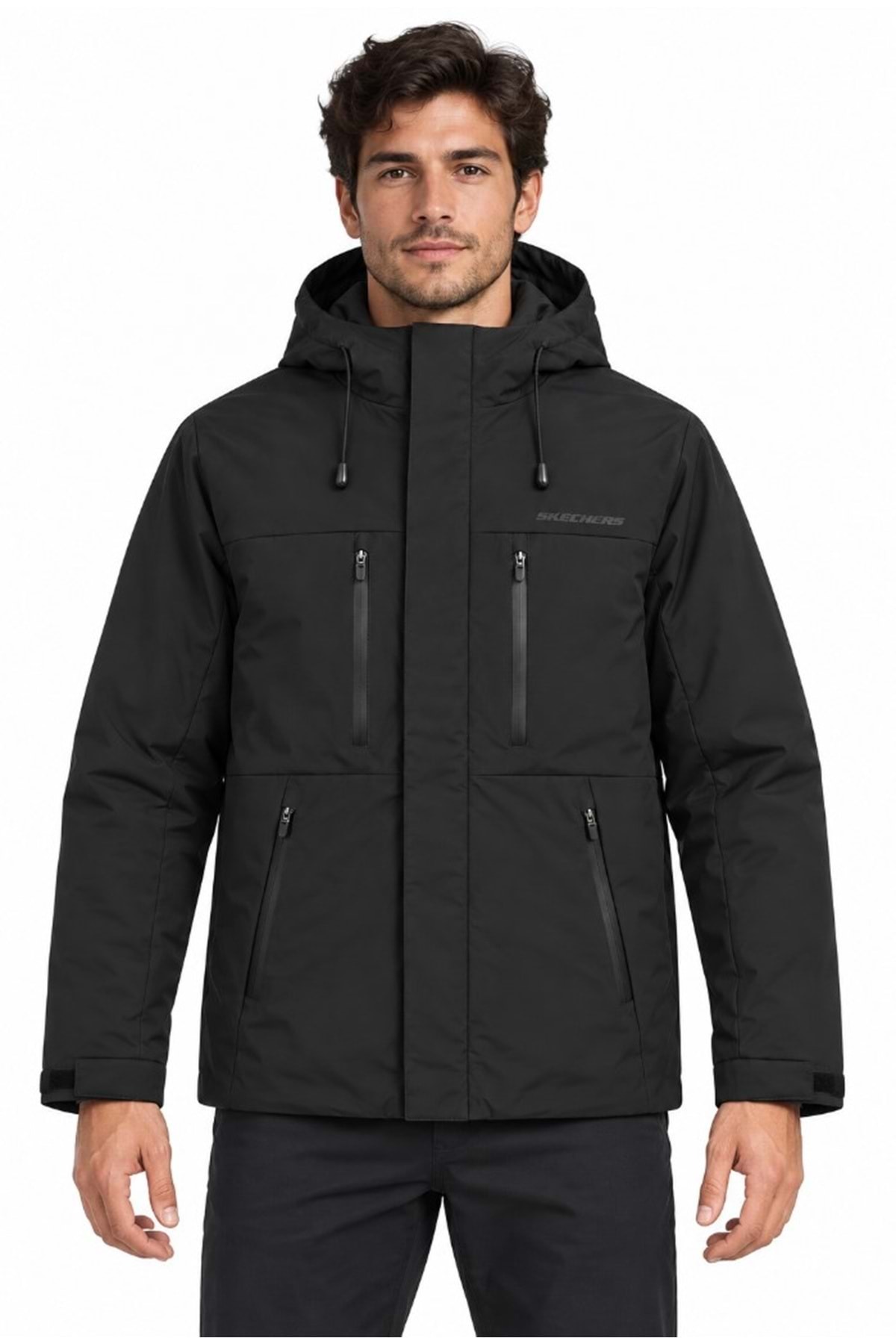 SKECHERS All Weather Urban Full Zip S2620105 M Technical Jacket Erkek Mont SİYAH — مشکی AST12140