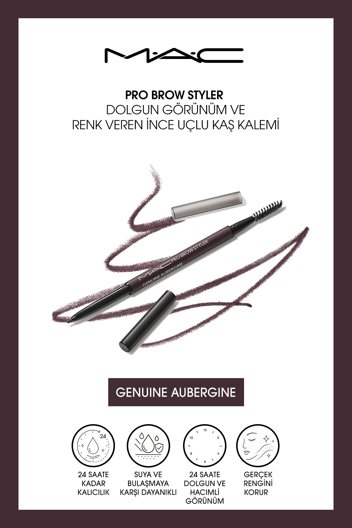 Pro Brow Styler Dolgun Görünüm ve Renk Veren İnce Uçlu Kaş Kalemi - Genuine Aubergine — رنگارنگ 147772