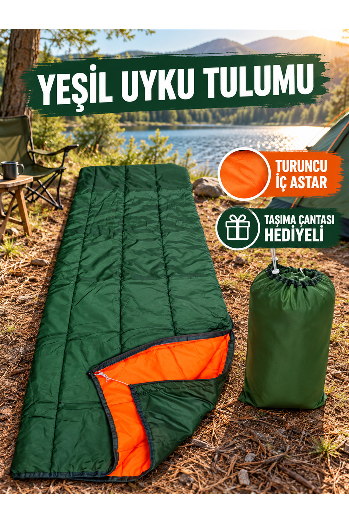 BEYLİNİ Kamp Uyku Tulumu Nefes Alır Paraşüt Kumaş Dayanıklı Taşıma Çantası Hediyeli Uyku Tulumu Konforlu Yıkanabilir Gezi Outdoor Av Balık Festival
