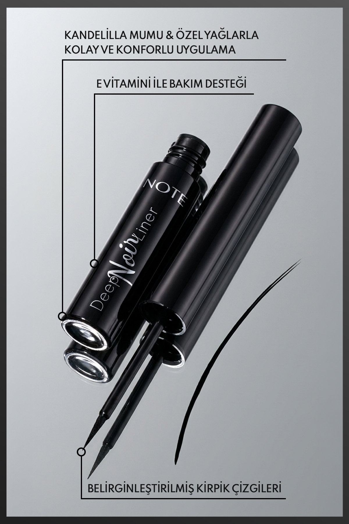 Deep Noir Liner Suya Dayanıklı Likit Dipliner - Siyah — مشکی DLR DEEP NOIR — تصویر 2 از 5