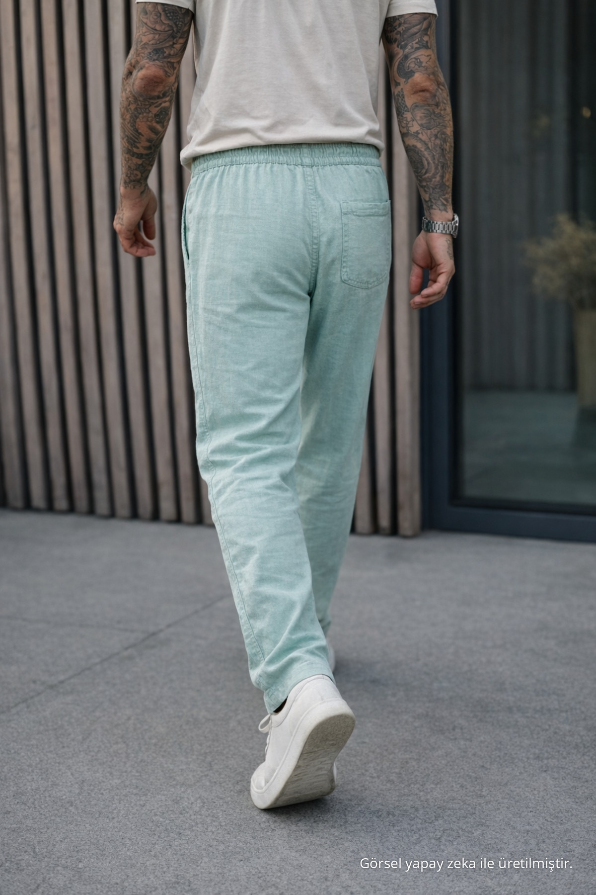 3 Adet Erkek Premium Yazlık Jogger Keten Pantolon — رنگارنگ Paket-1-35338DMJG — تصویر 7 از 7
