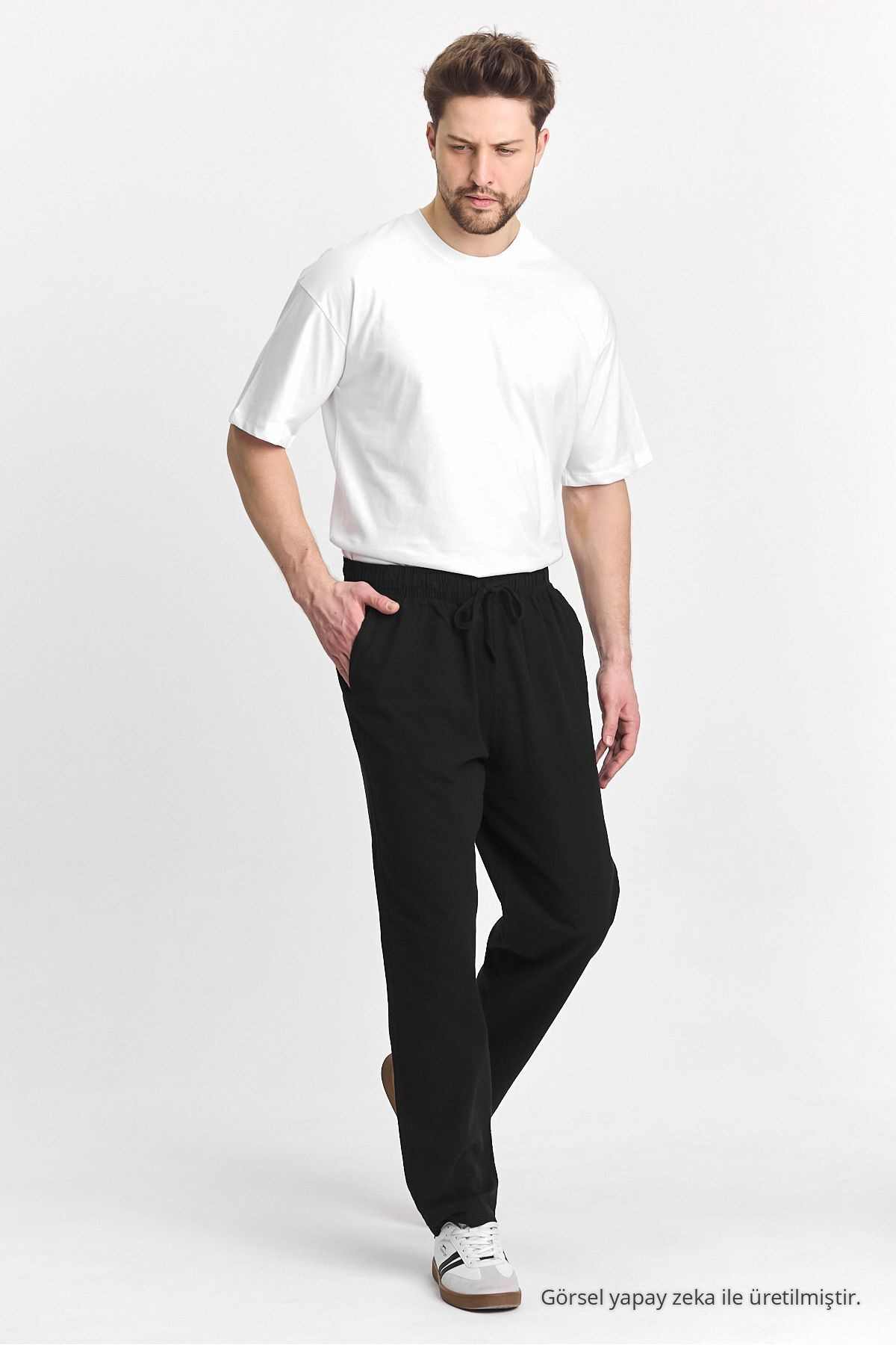 Erkek Siyah Regular Fit Basic Pantolon — مشکی PNT.0014 — تصویر 3 از 8