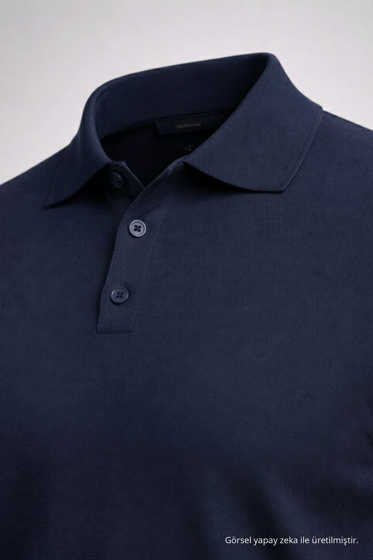 Erkek Basic Bol Lacivert Polo Yakalı Kazak — سرمه‌ای 33081CMBN — تصویر 4 از 7
