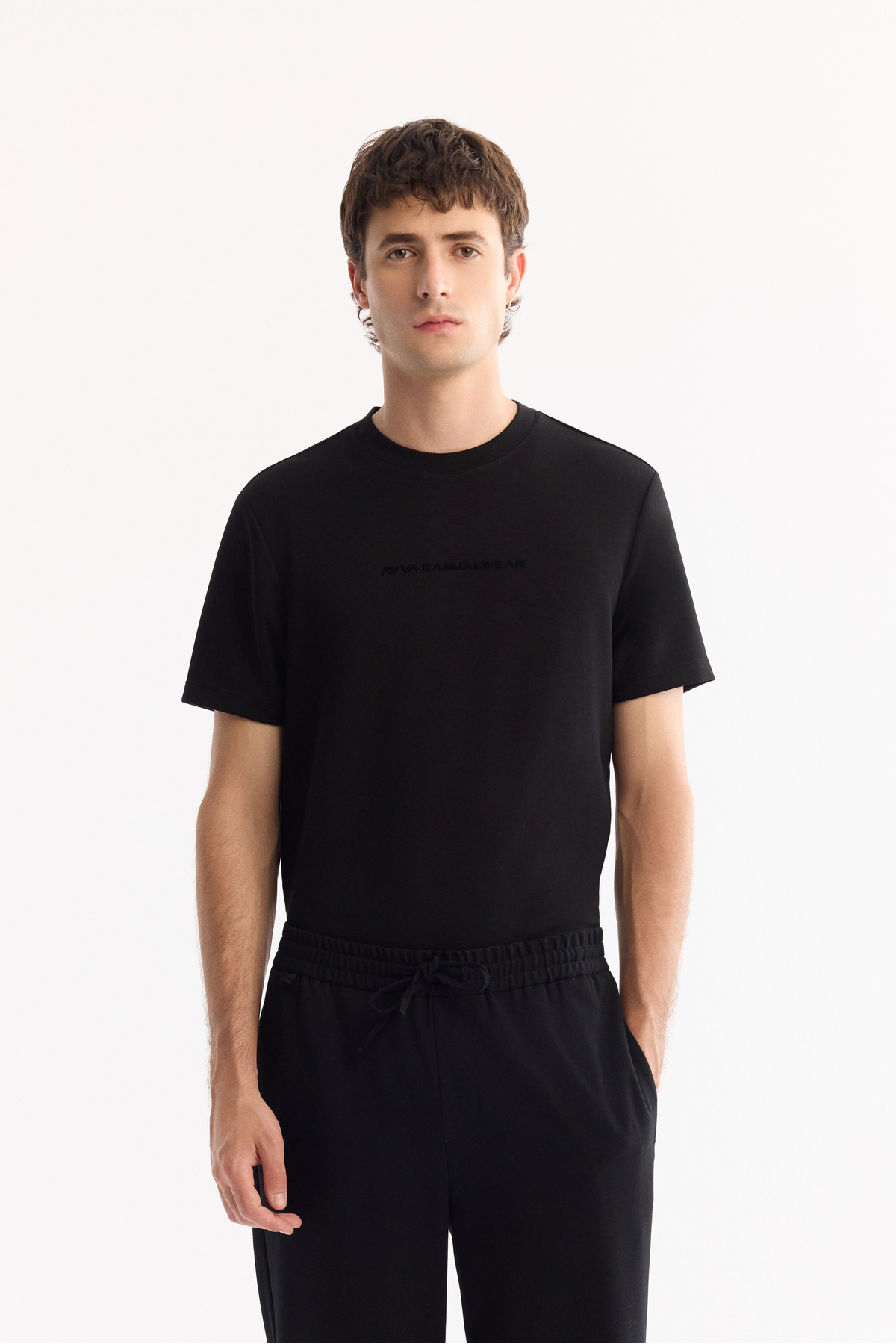 Erkek Siyah Beli Lastikli Bağcıklı Kolay Ütülenen Jogger Relaxed Fit Pantolon A52Y3041 — مشکی — تصویر 2 از 6