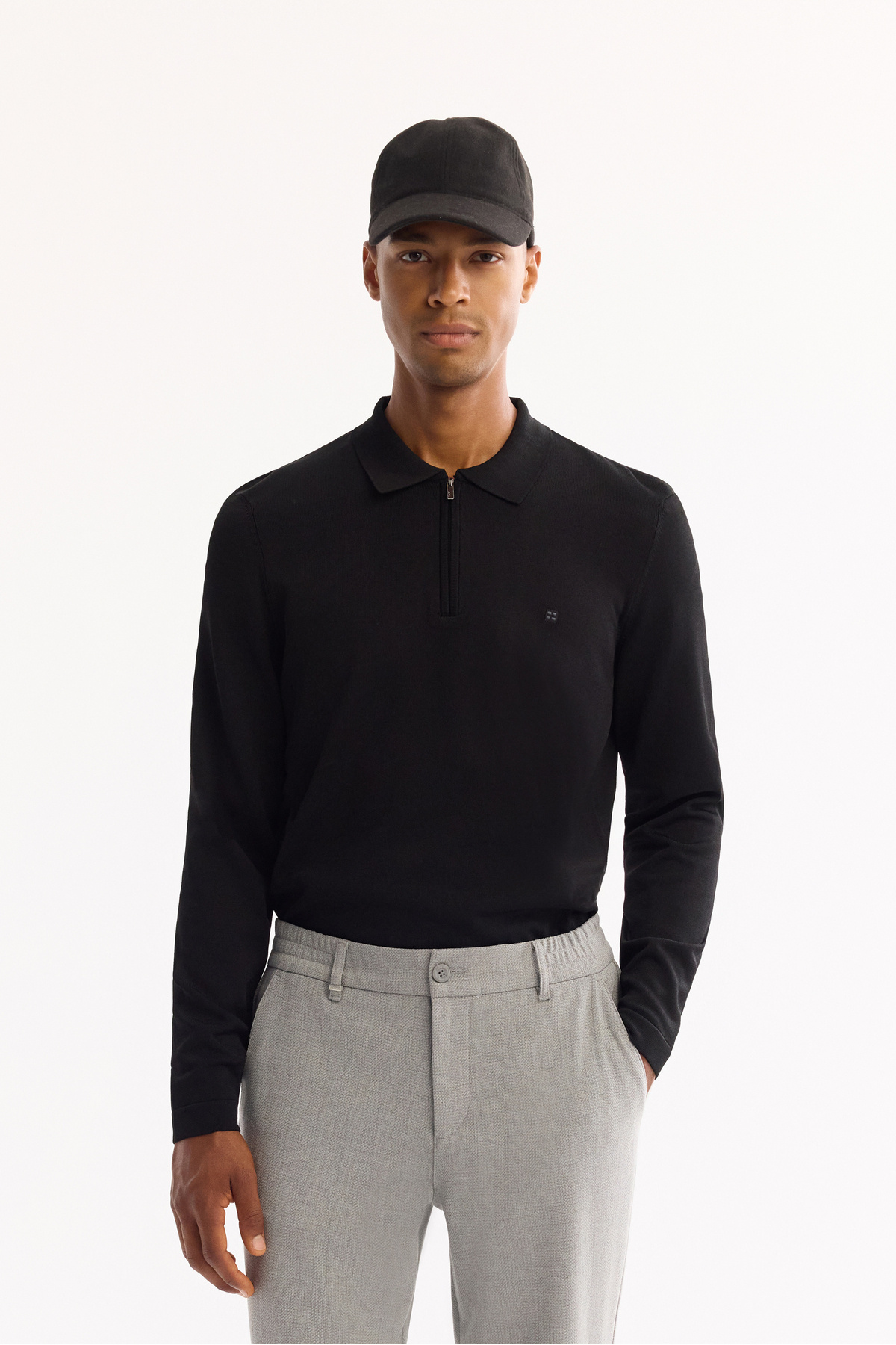 Erkek Açık Gri Yanı Lastikli Kolay Ütülenen Slim Fit Pantolon A52Y3040 — خاکستری — تصویر 8 از 8