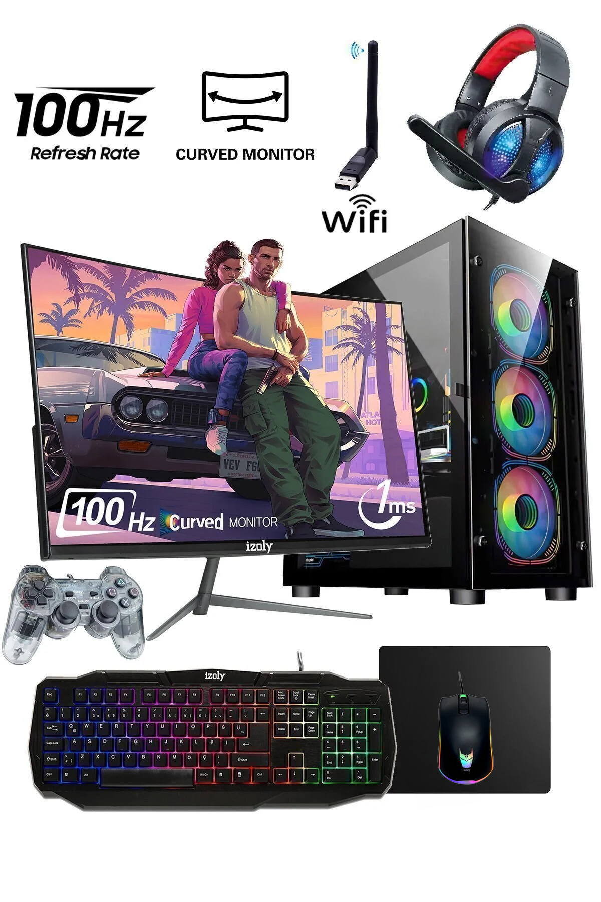 IZOLY Lotus X I5-4570 16gb 256gb M.2 Ssd Rx580 24'' 100hz Oyuncu