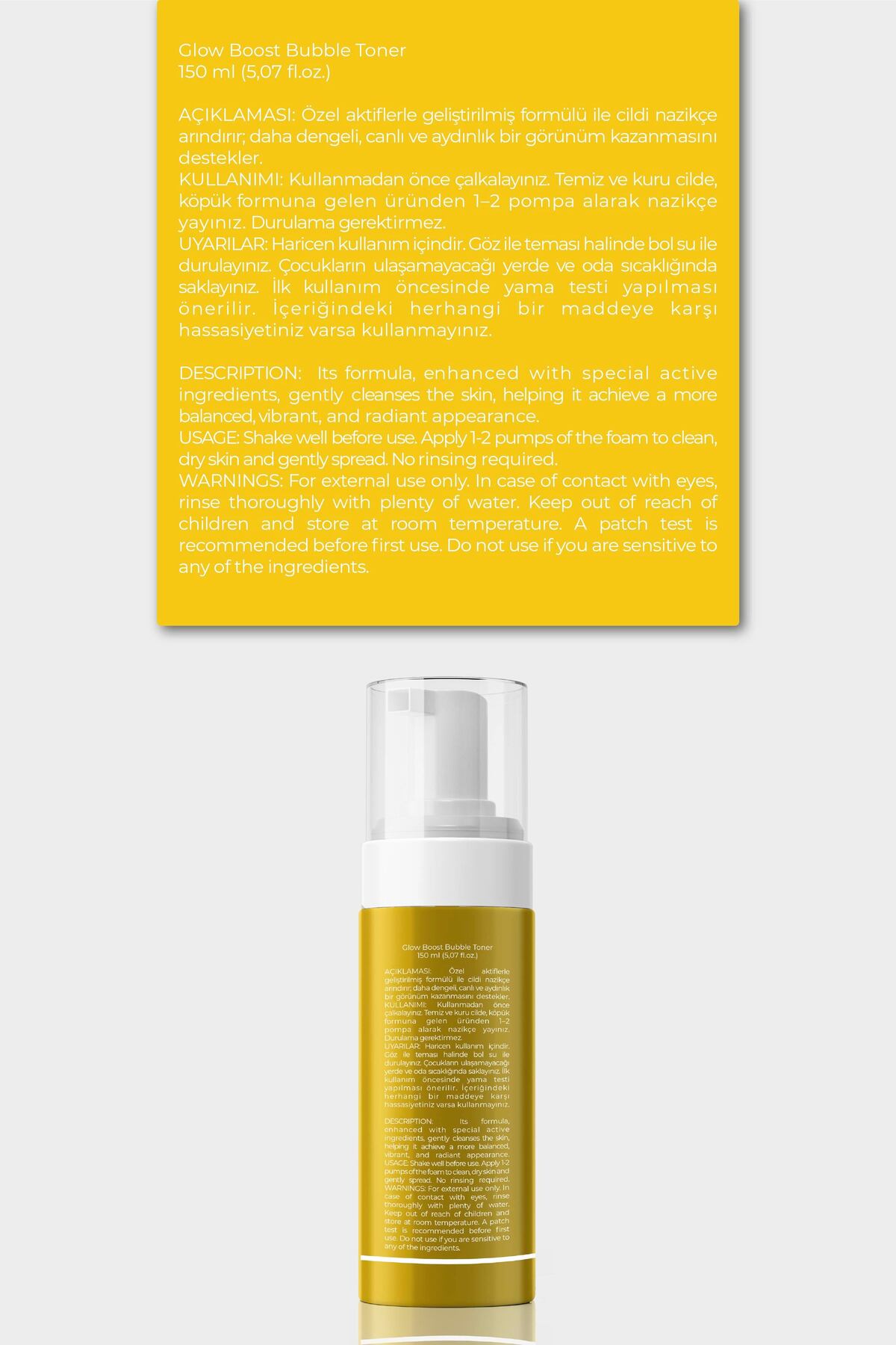 Glow Boost Bubble Toner 150ml | Aydınlatıcı Cilt Tonu Eşitleyici | Kojic Acid, Licorice, Glutathione — KZMNTG0095 — تصویر 2 از 7