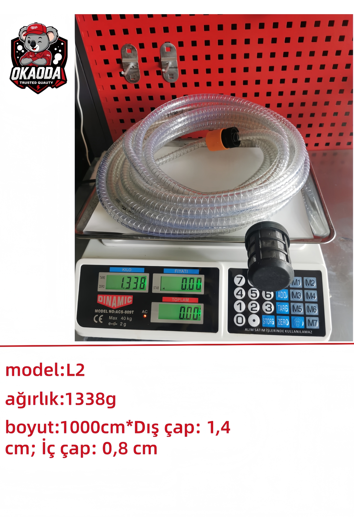 okaoda 10 metre çelik tel antifriz ve dayanıklı hortum (tüm marka lityum pilli oto yıkama tabancalarıyla uyumlu)