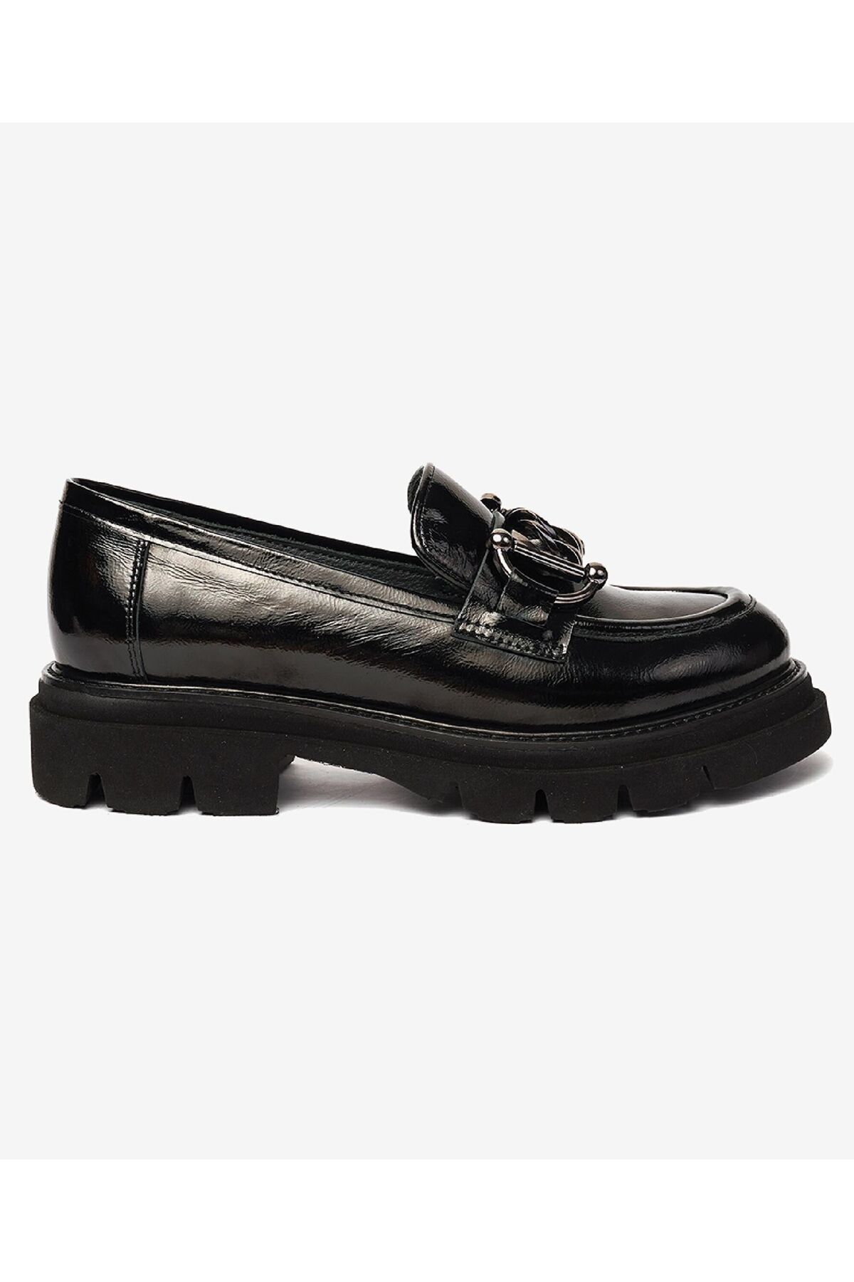 72192 Zn Urban Deri Comfort Casual Oxford Kadın Ayakkabı SİYAH-RUGAN
