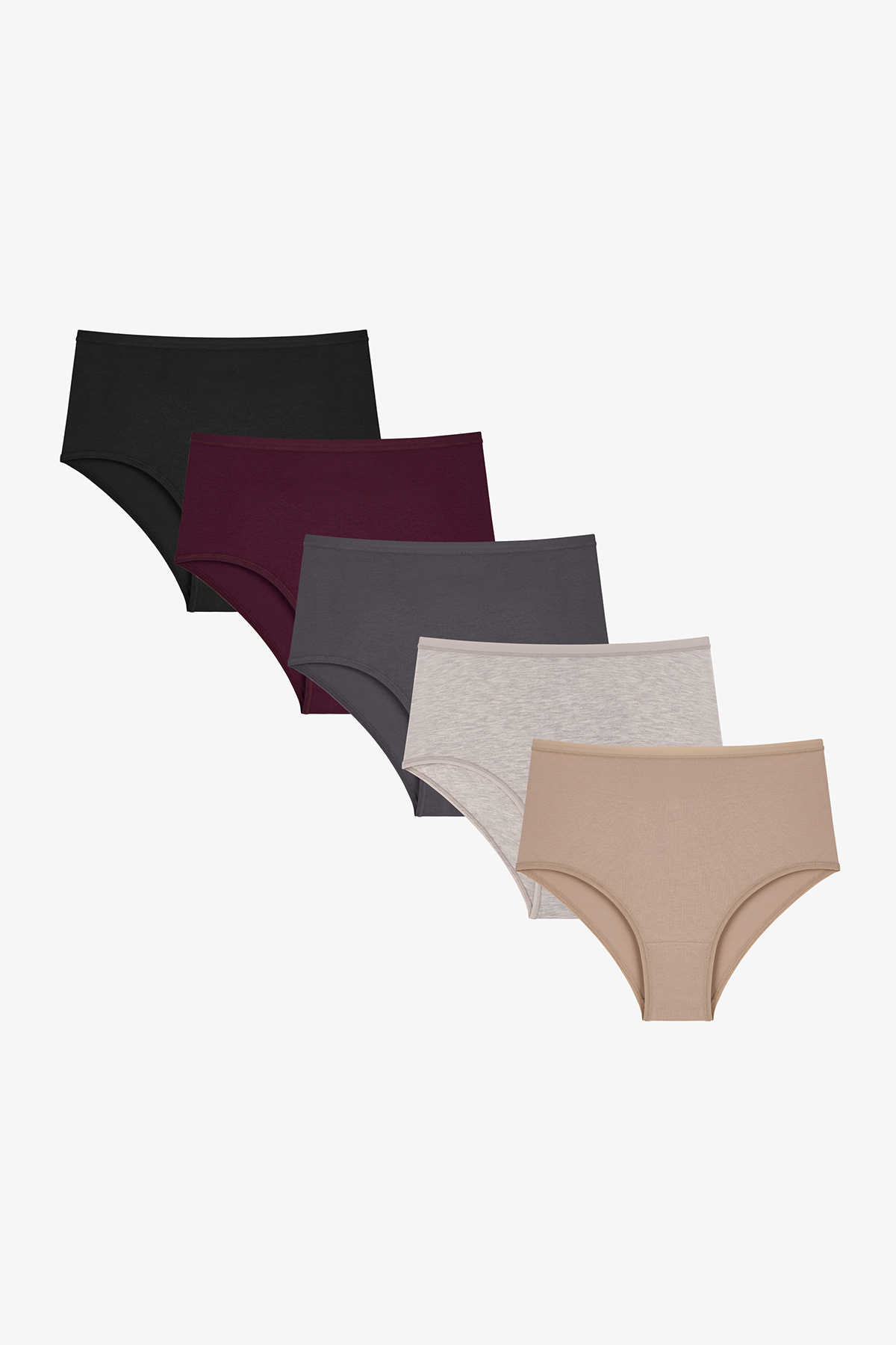 Dark Mauve Yüksek Bel 5'li Slip Külot