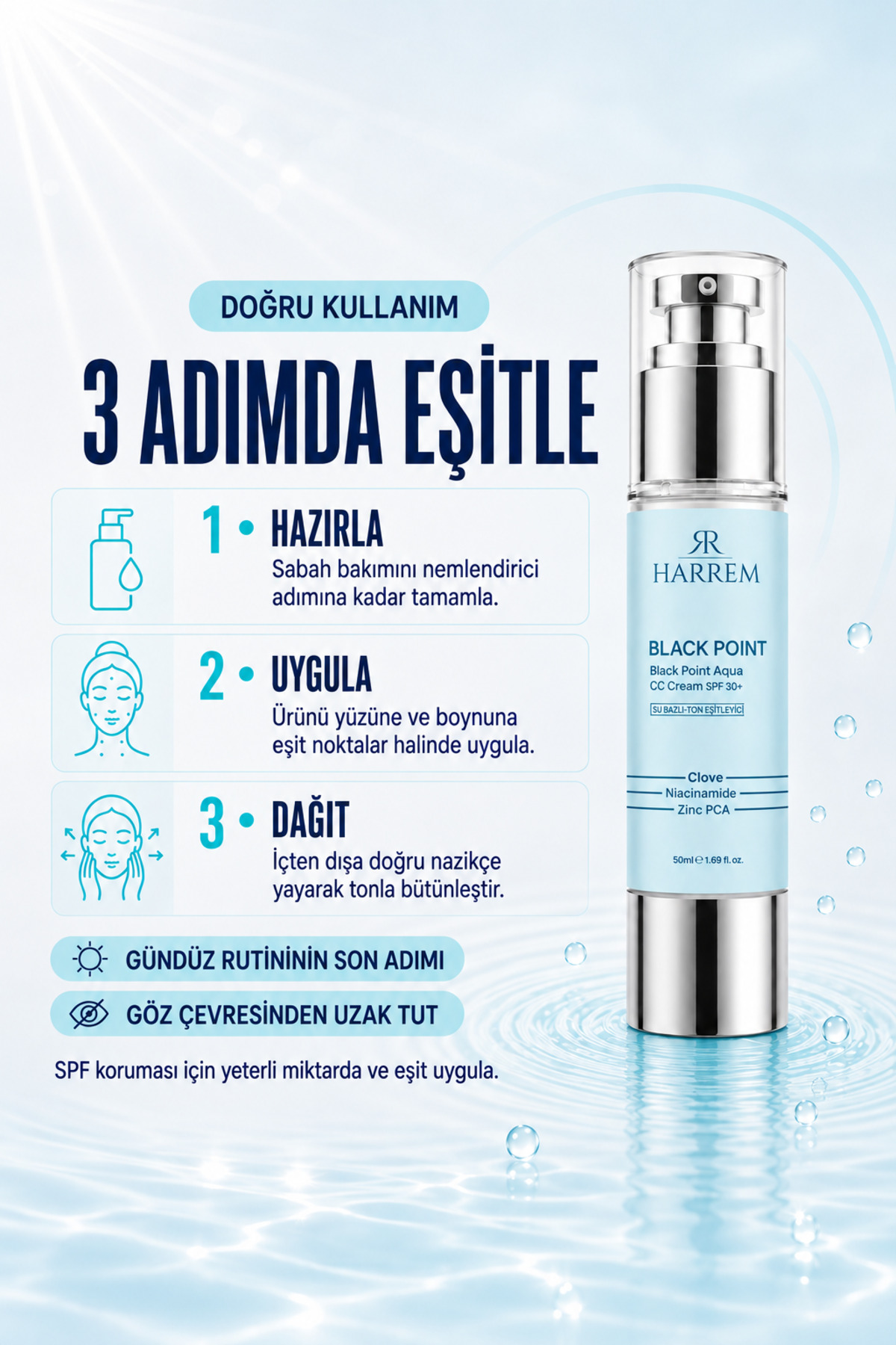 Akneli & Yağlı Karma Ciltler Için 30spf Güneş Koruyucu Cc Krem Black P.int 50ml — 00530 — تصویر 5 از 7