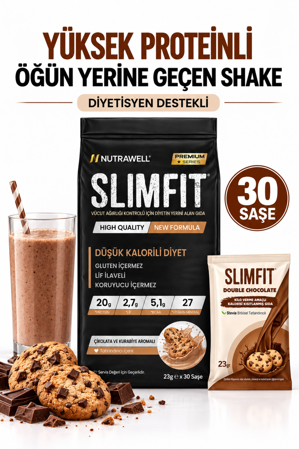 Slimfit Çikolata Kurabiye - Kilo Verme Amaçlı Öğün Yerine Geçen